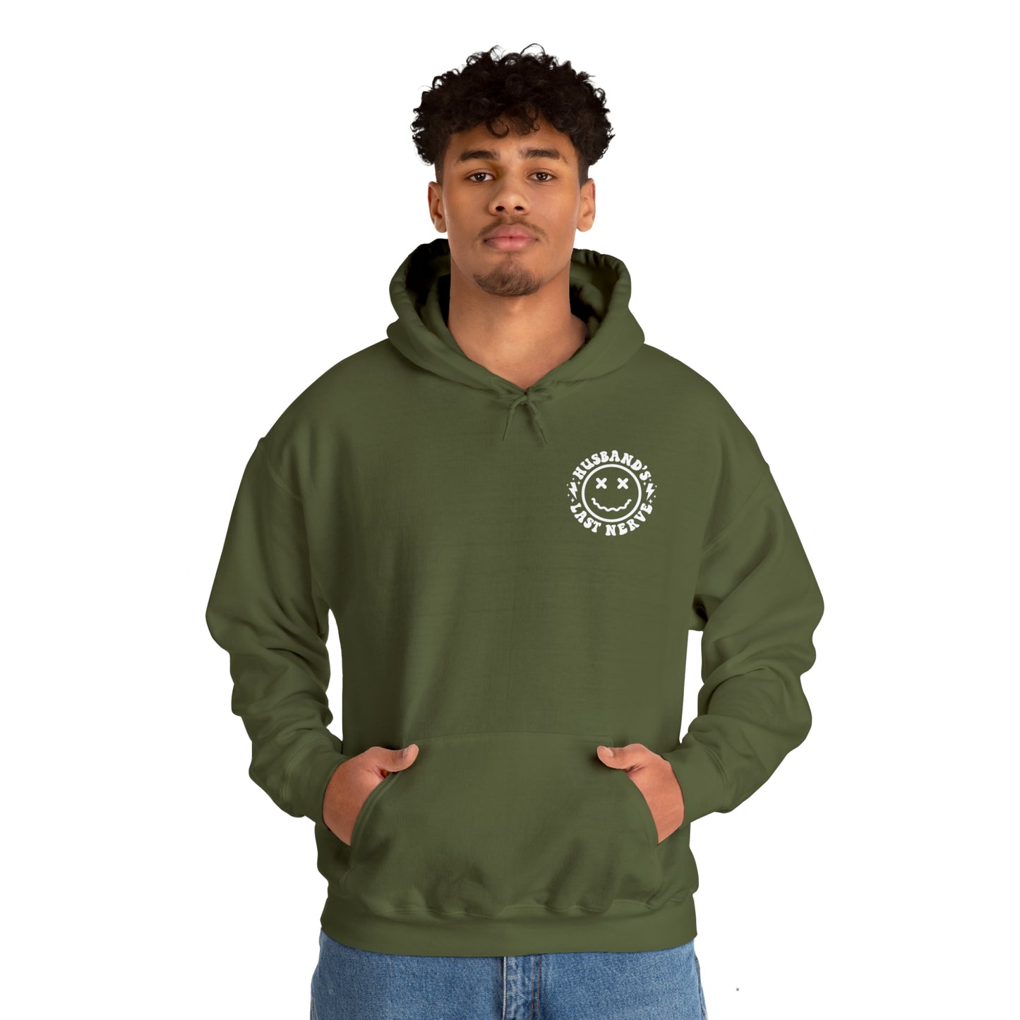 Husband's Last Nerve Hoodie - White Text