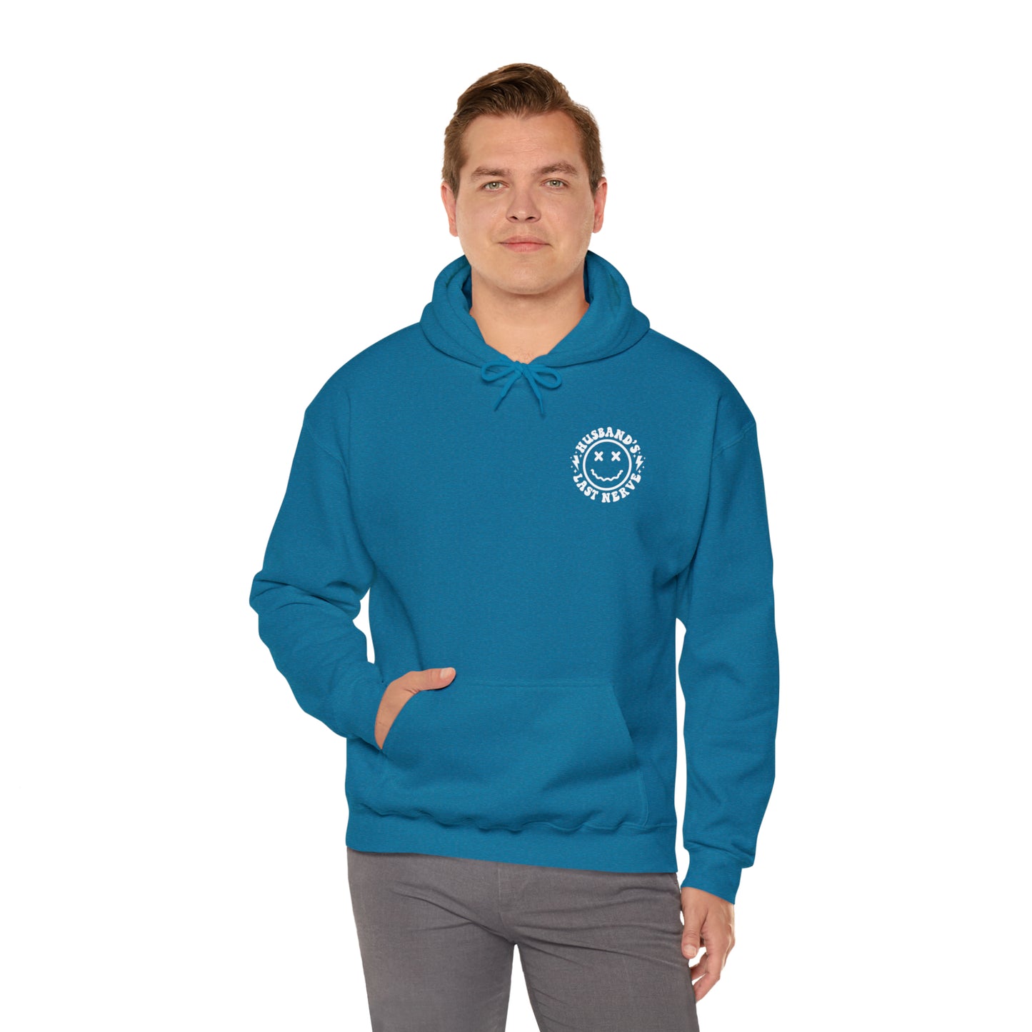Husband's Last Nerve Hoodie - White Text