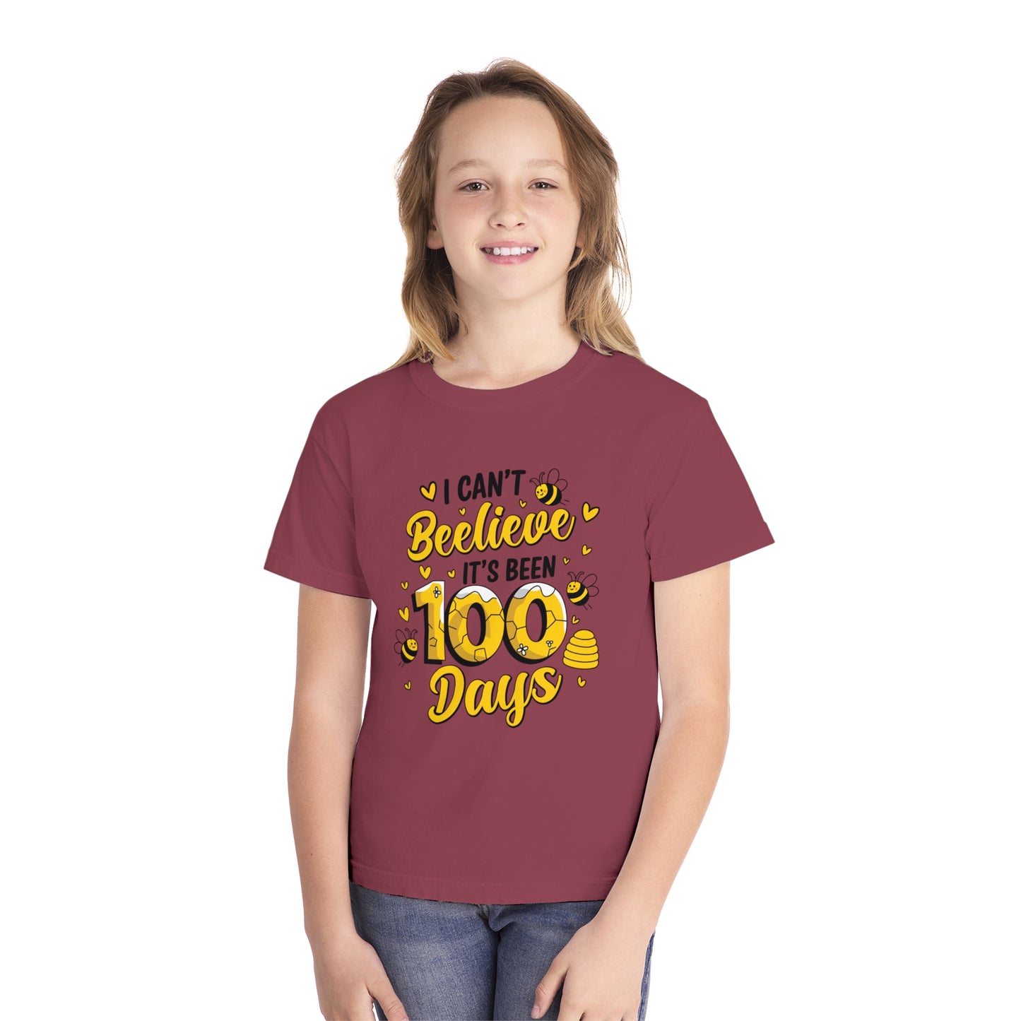 Youth I Can't Beelieve 100 Days Comfort Colors Tee