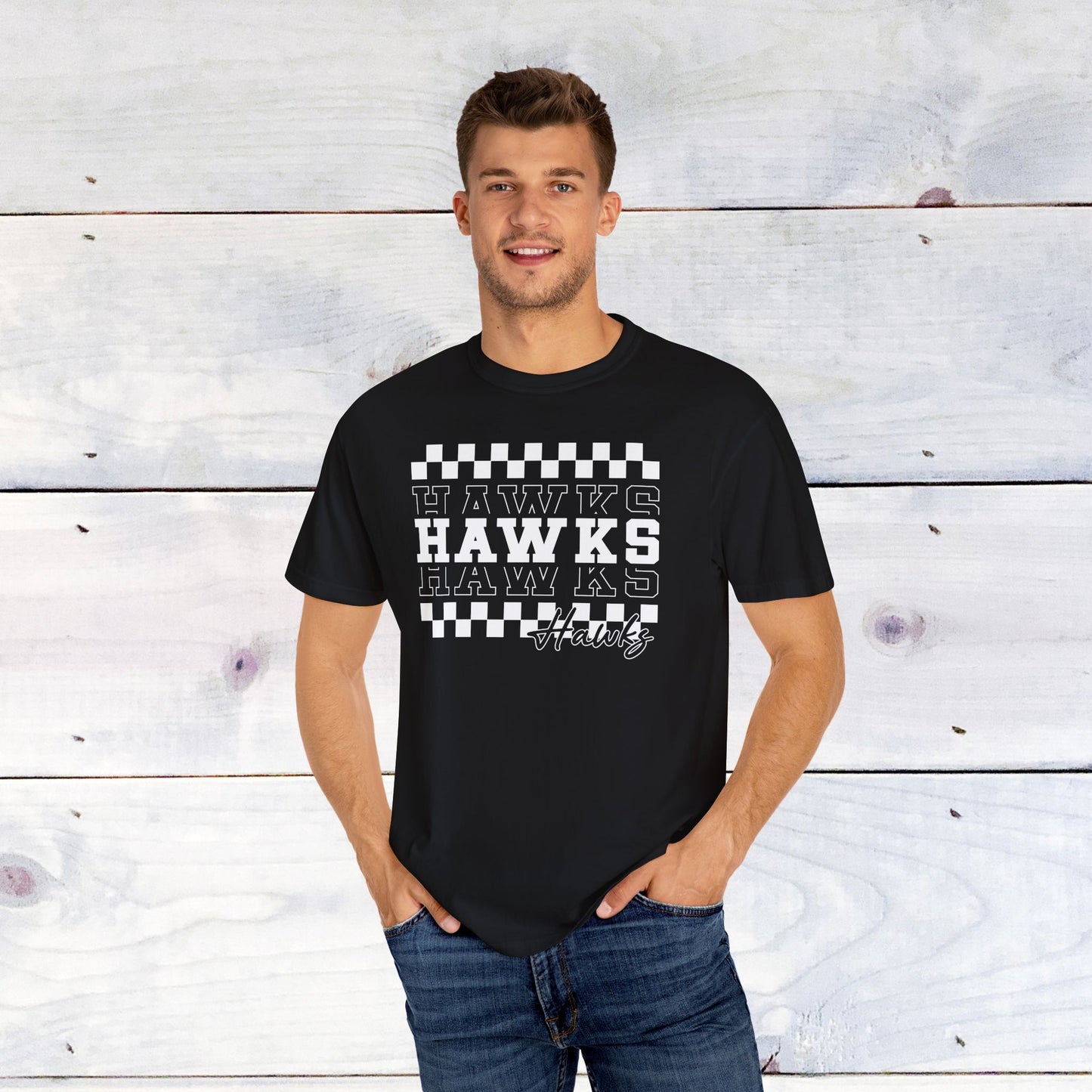 Hawks Check Comfort Colors Unisex Tee