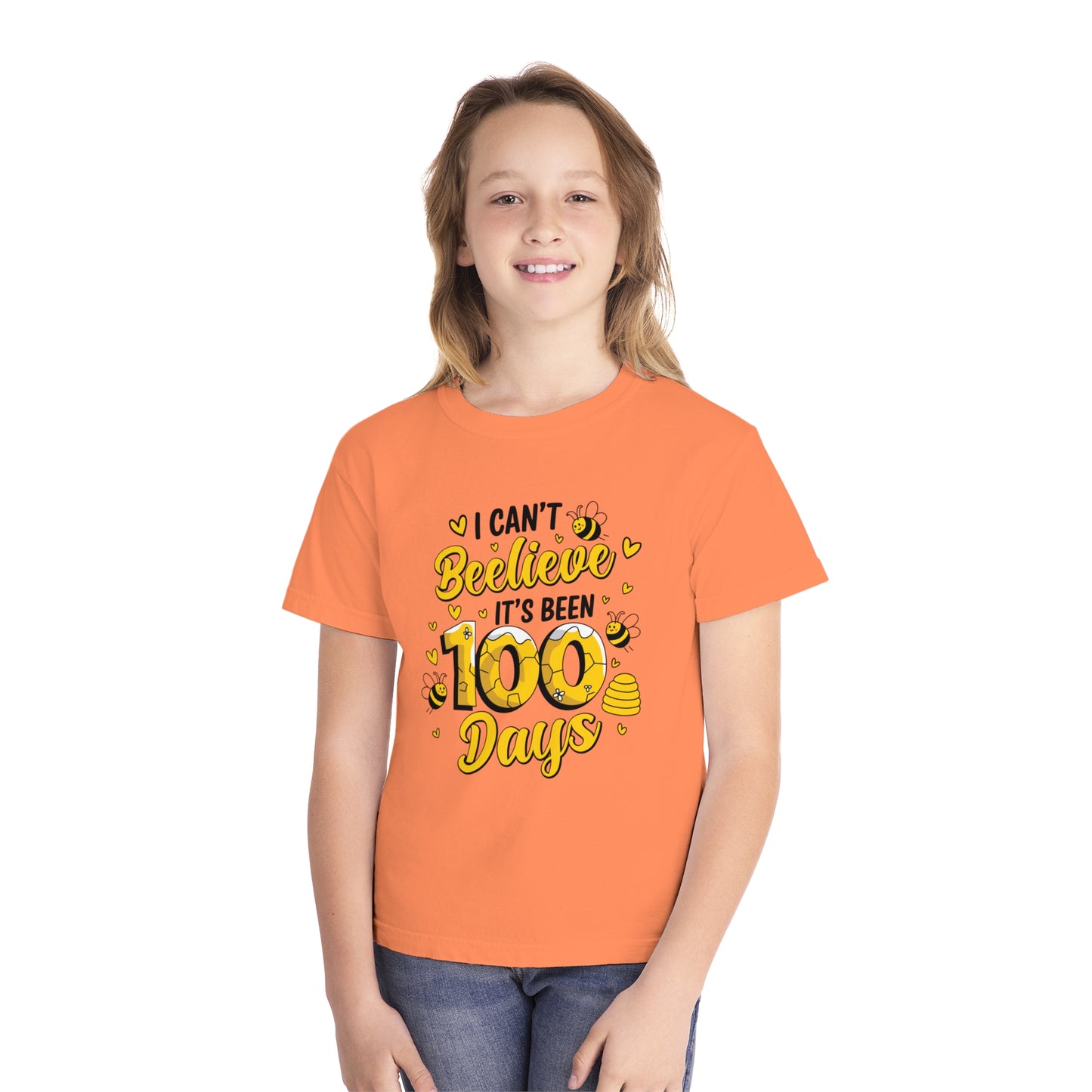 Youth I Can't Beelieve 100 Days Comfort Colors Tee