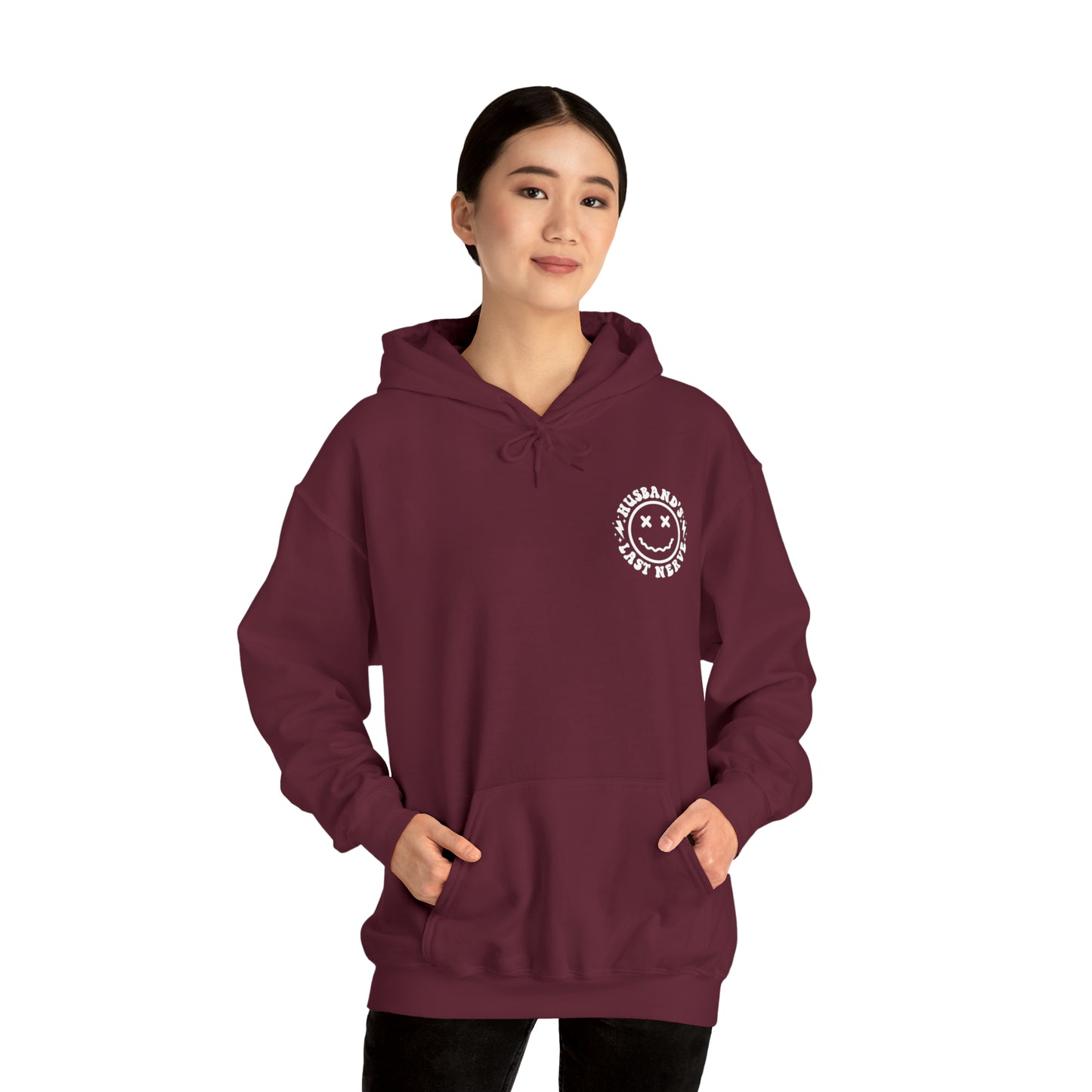 Husband's Last Nerve Hoodie - White Text