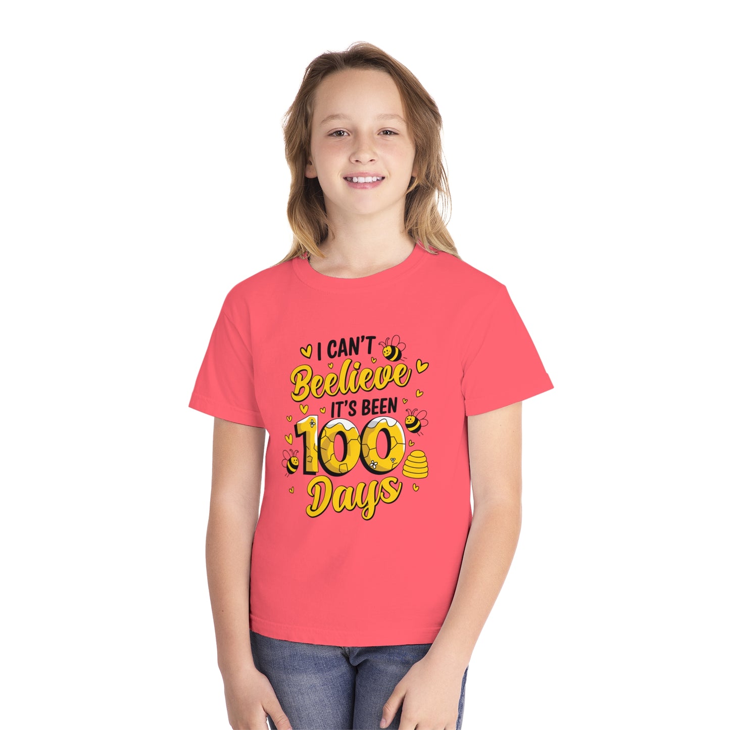Youth I Can't Beelieve 100 Days Comfort Colors Tee