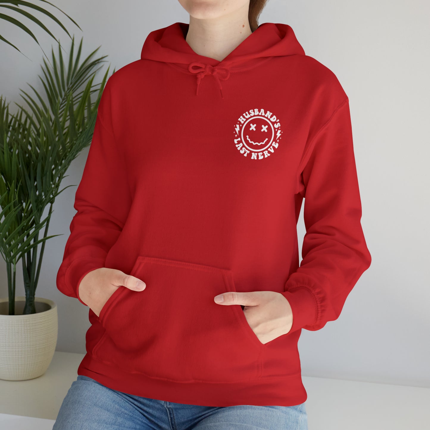 Husband's Last Nerve Hoodie - White Text