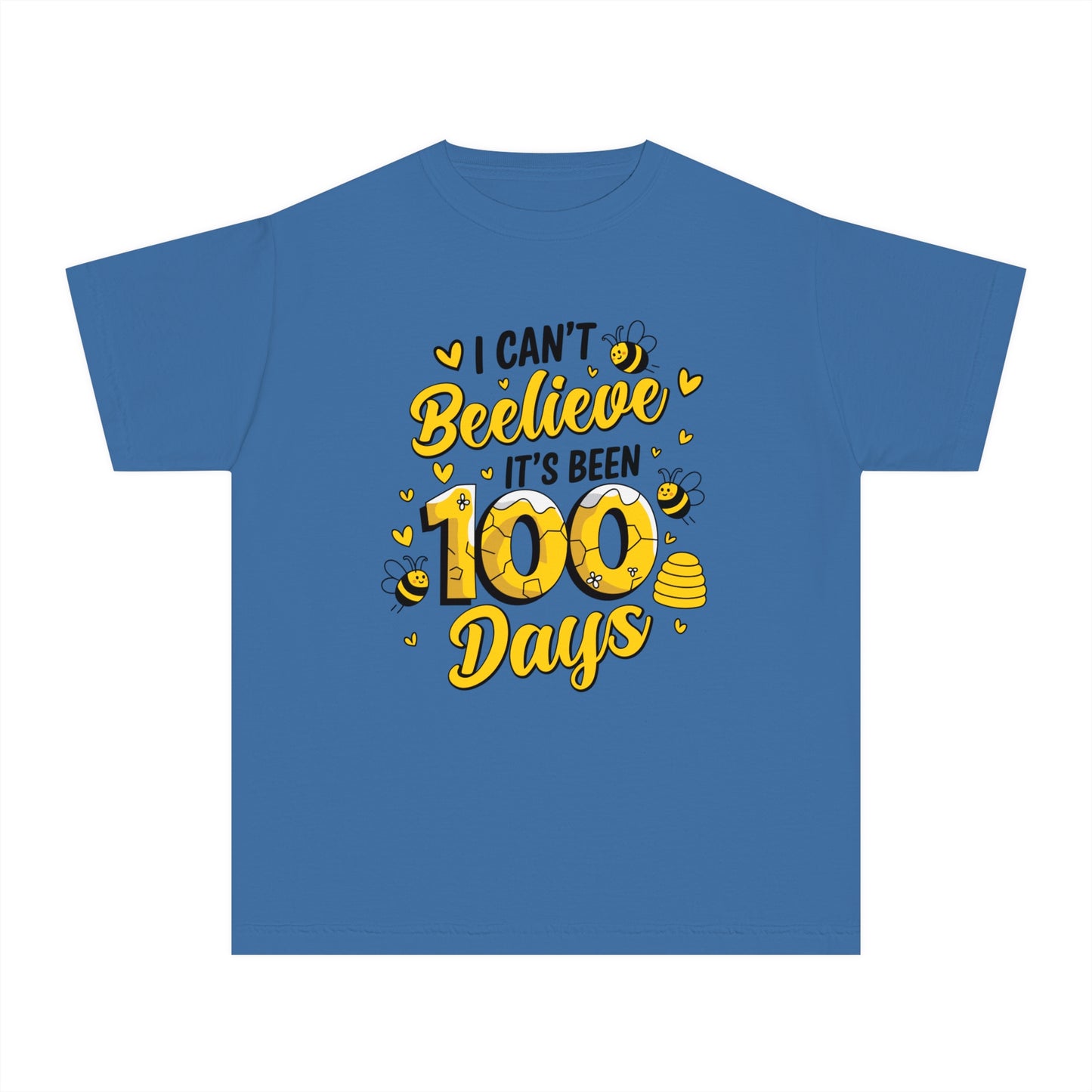 Youth I Can't Beelieve 100 Days Comfort Colors Tee