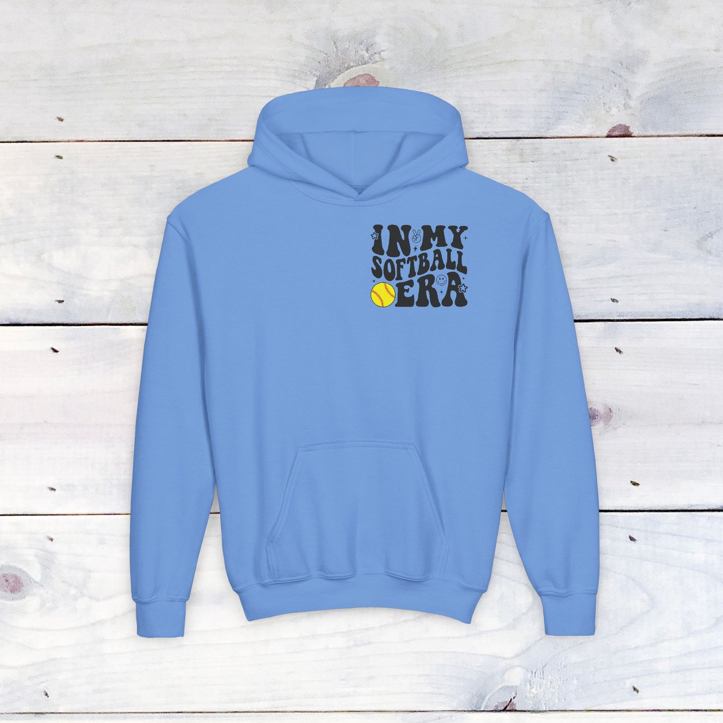 Softball Era Funk Youth Heavy Blend Hooded Sweatshirt
