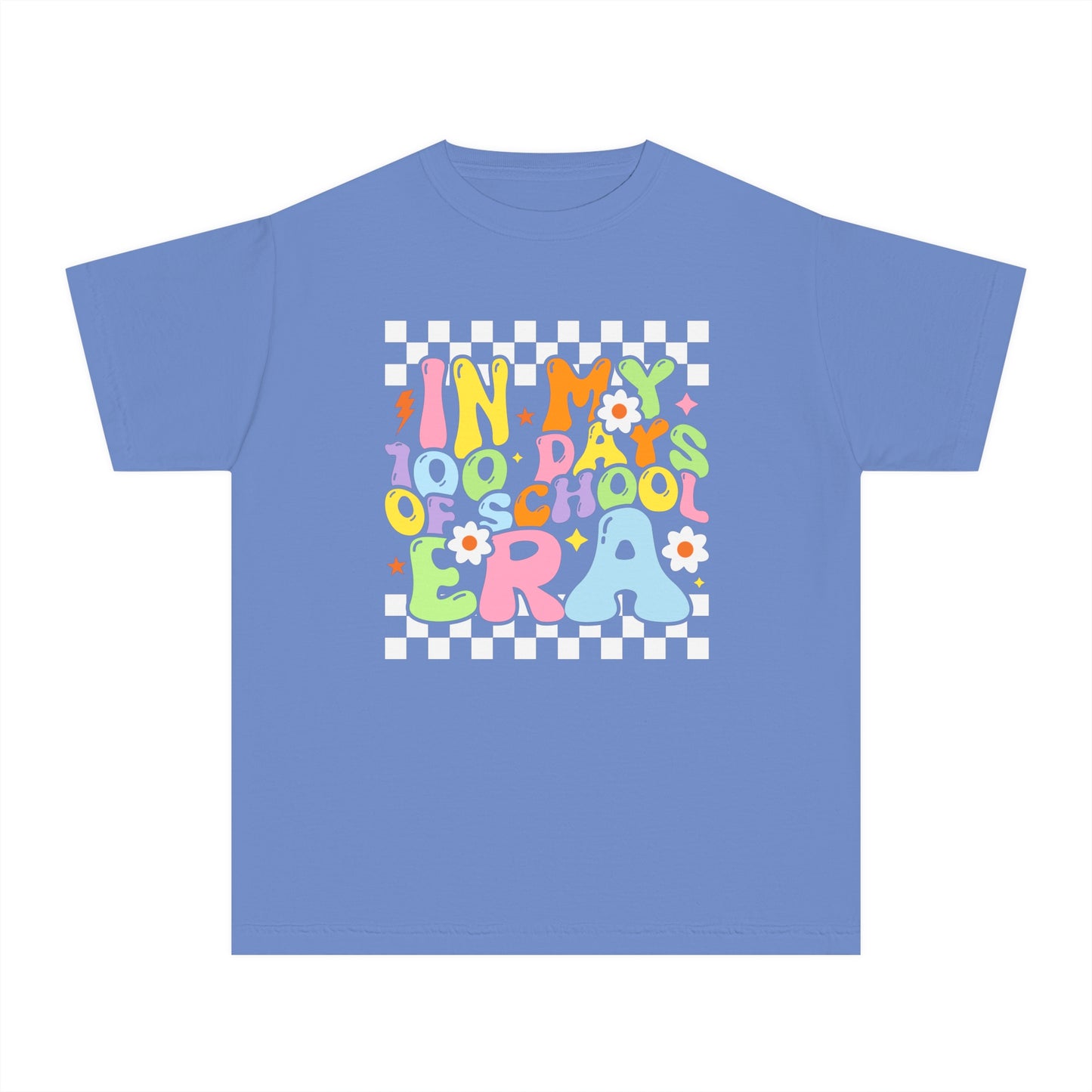 Youth Checkered 100 days Era Comfort Colors Tee