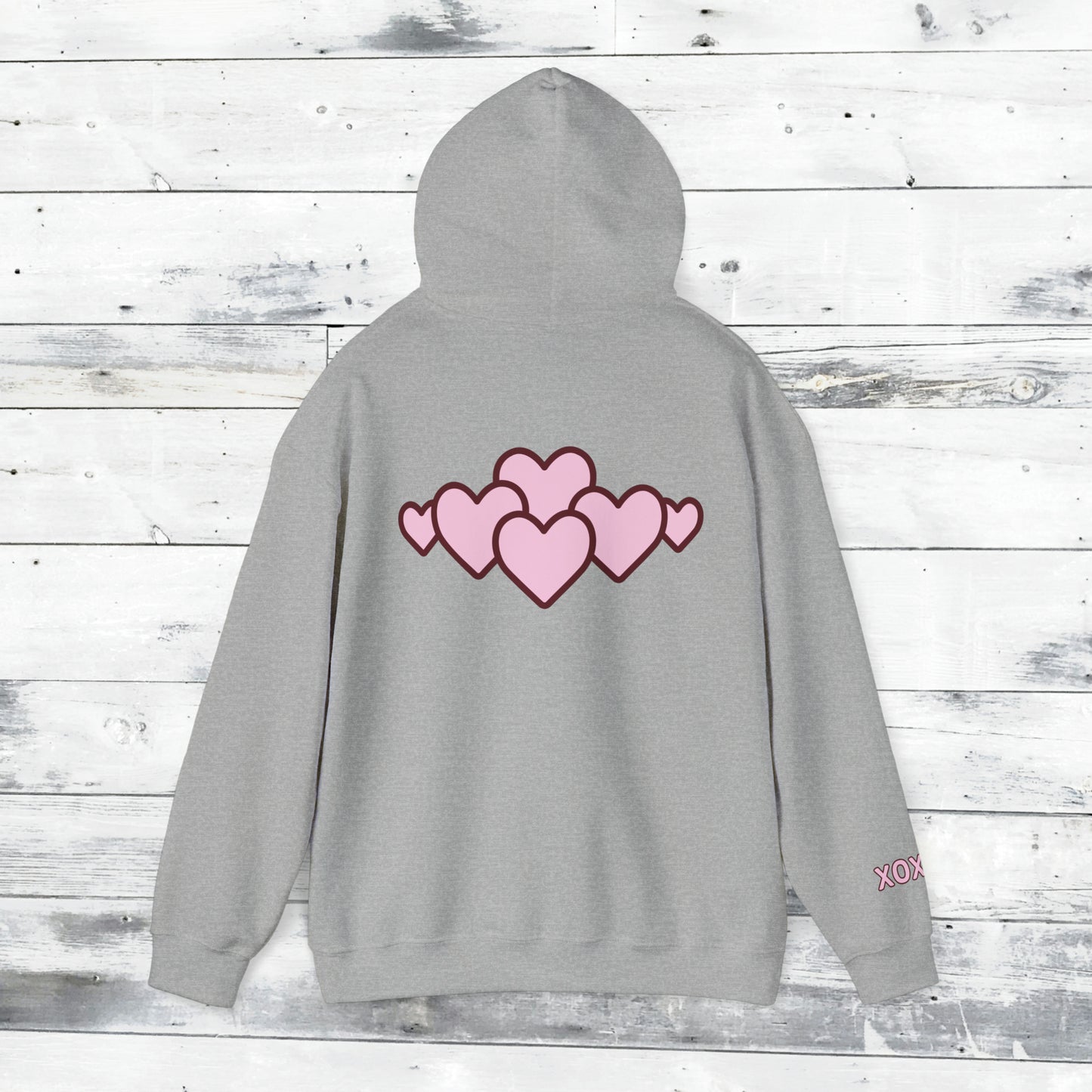 Valentines LOVE Hoodie - XOXO right cuff