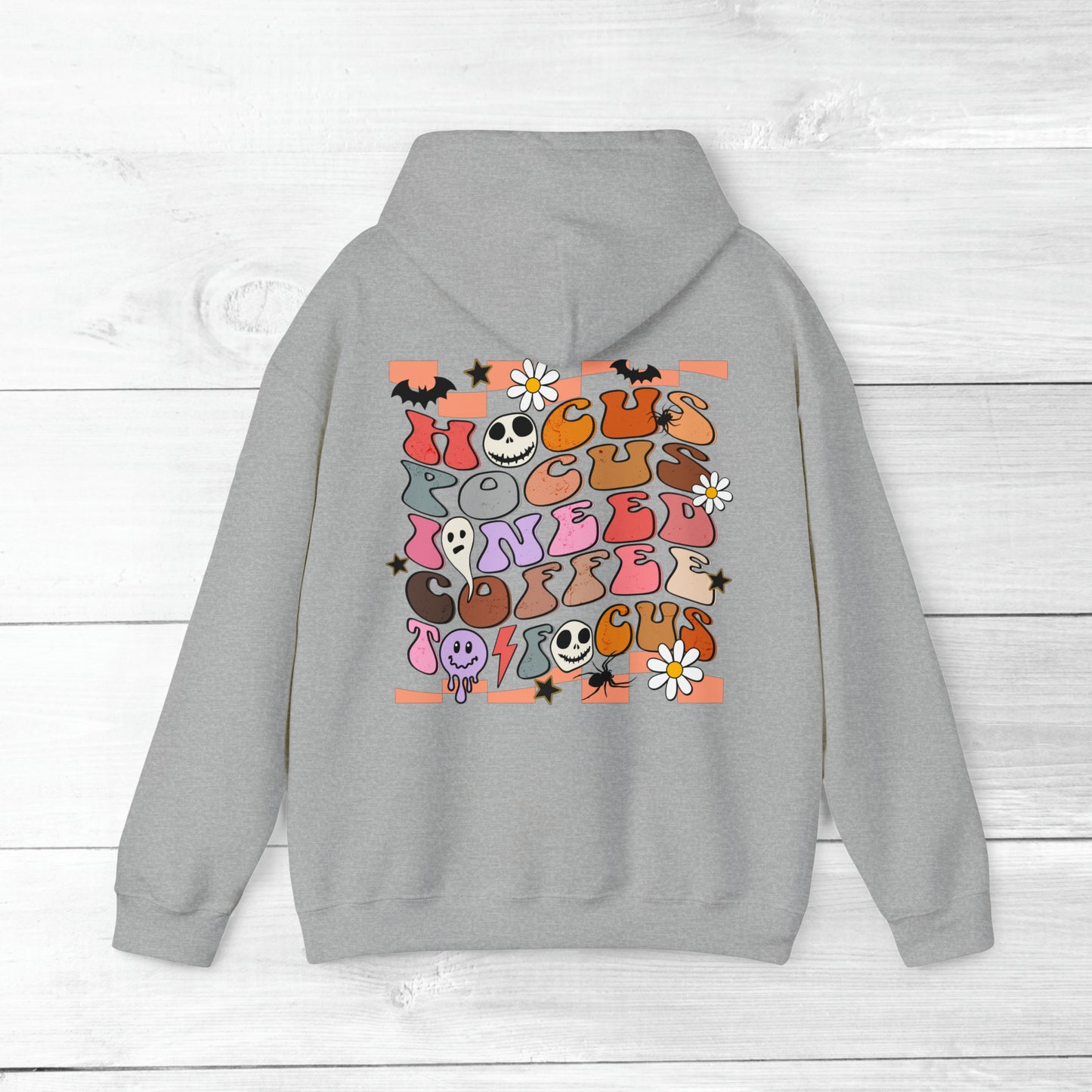 Halloween Coffee Hoodie - Hocus Pocus I need Coffee to Focus Back