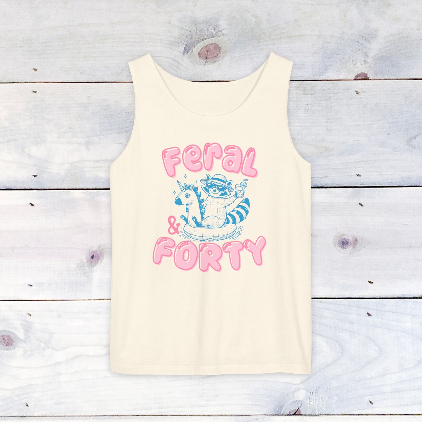 Feral and Forty Floatie Comfort Colors Tank Top