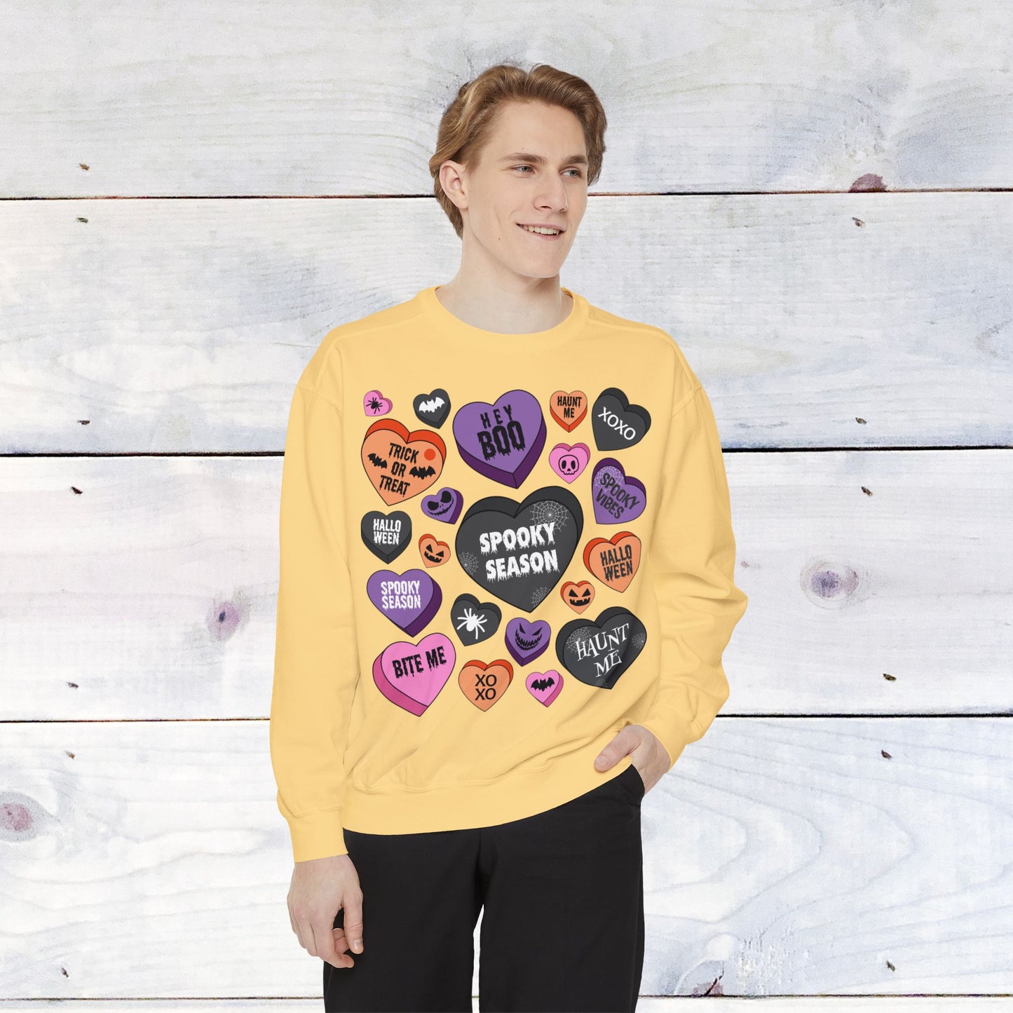 Halloween Conversation Hearts - Comfort Colors Sweater