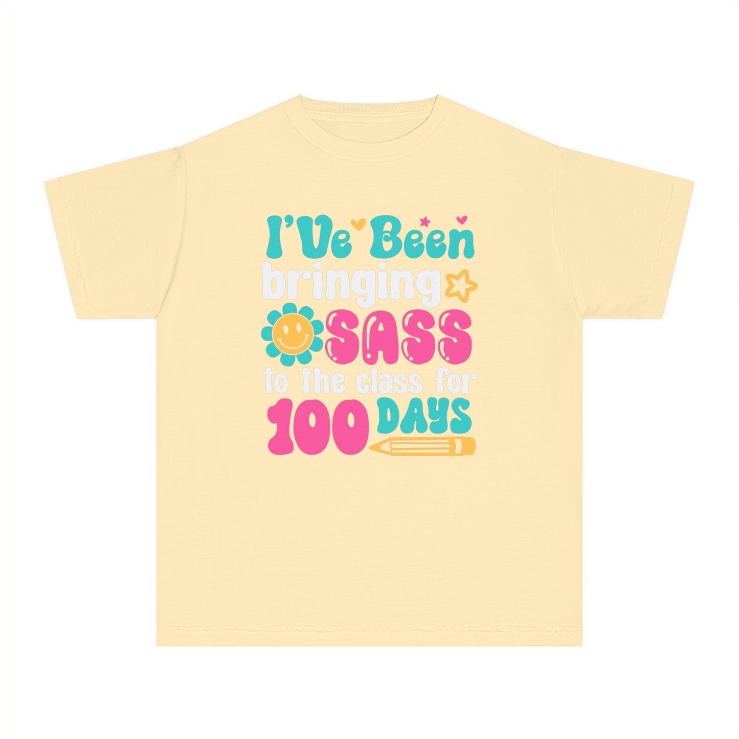 Youth Bringing the Sass 100 days of Class Comfort Colors Tee