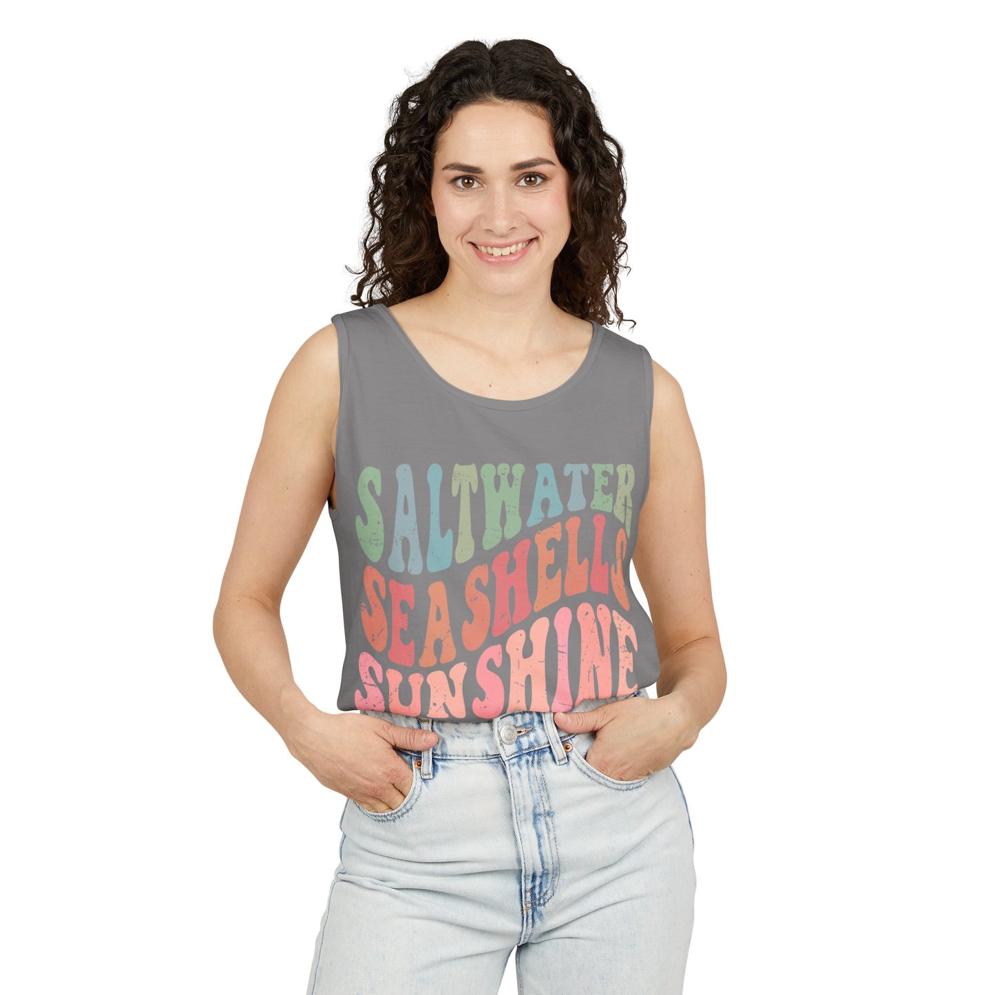 Saltwater, Seashells, Sunshine Tank - Comfort Colors