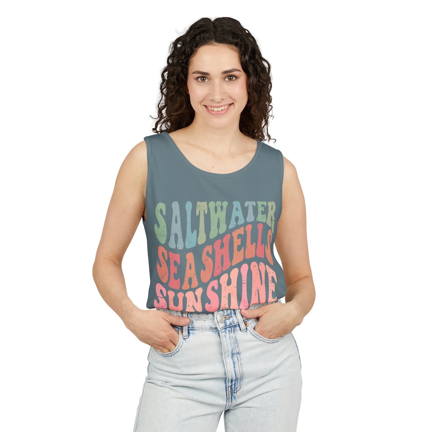 Saltwater, Seashells, Sunshine Tank - Comfort Colors