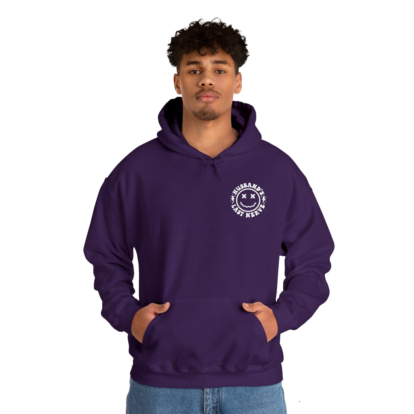 Husband's Last Nerve Hoodie - White Text