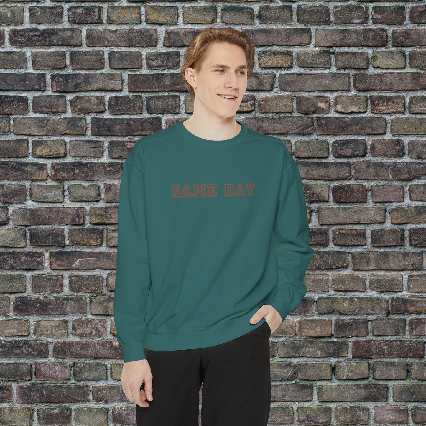 Game Day Comfort Colors Sweater - Brown Text