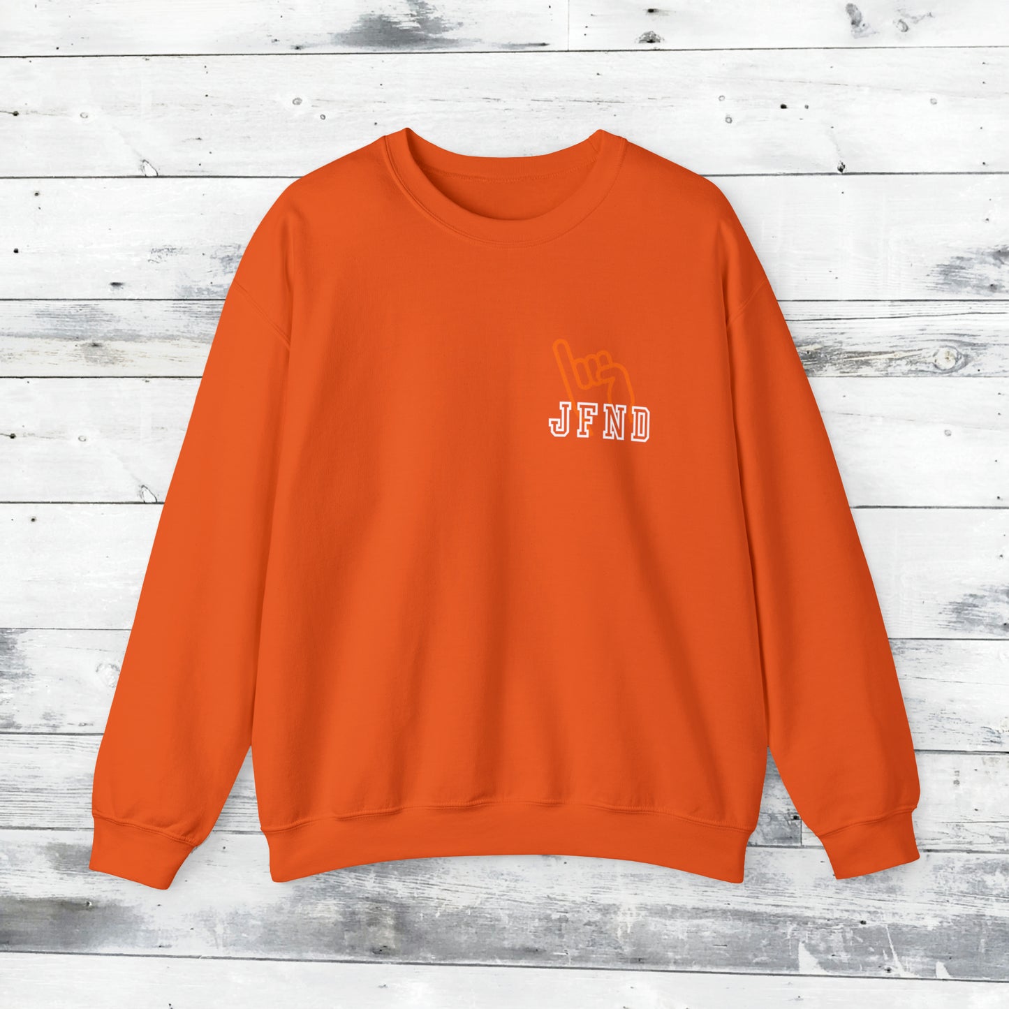JFND front and Yellowjacket back Sweater