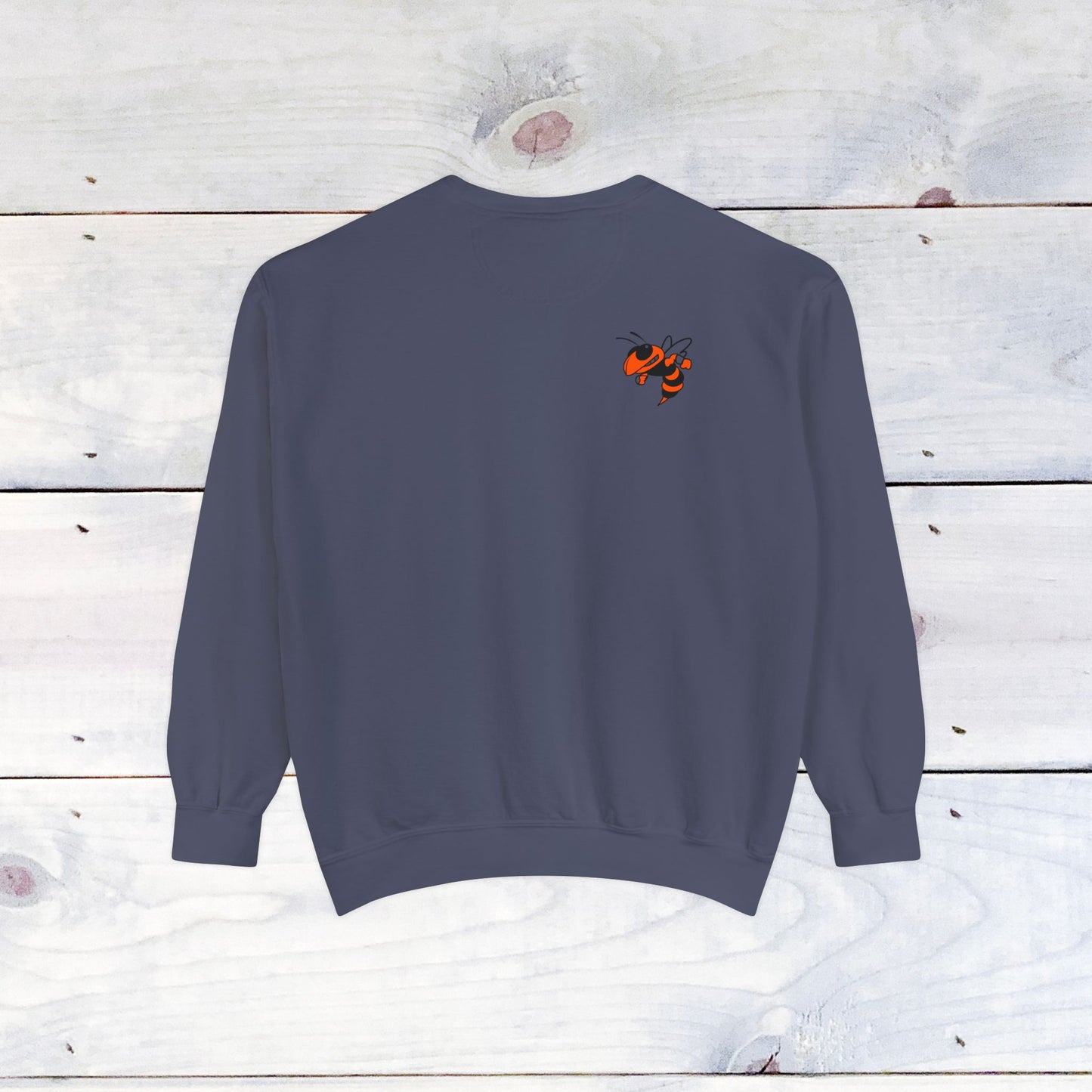 Old School R front, Small Fighting Stinger on back Comfort Colors Sweater