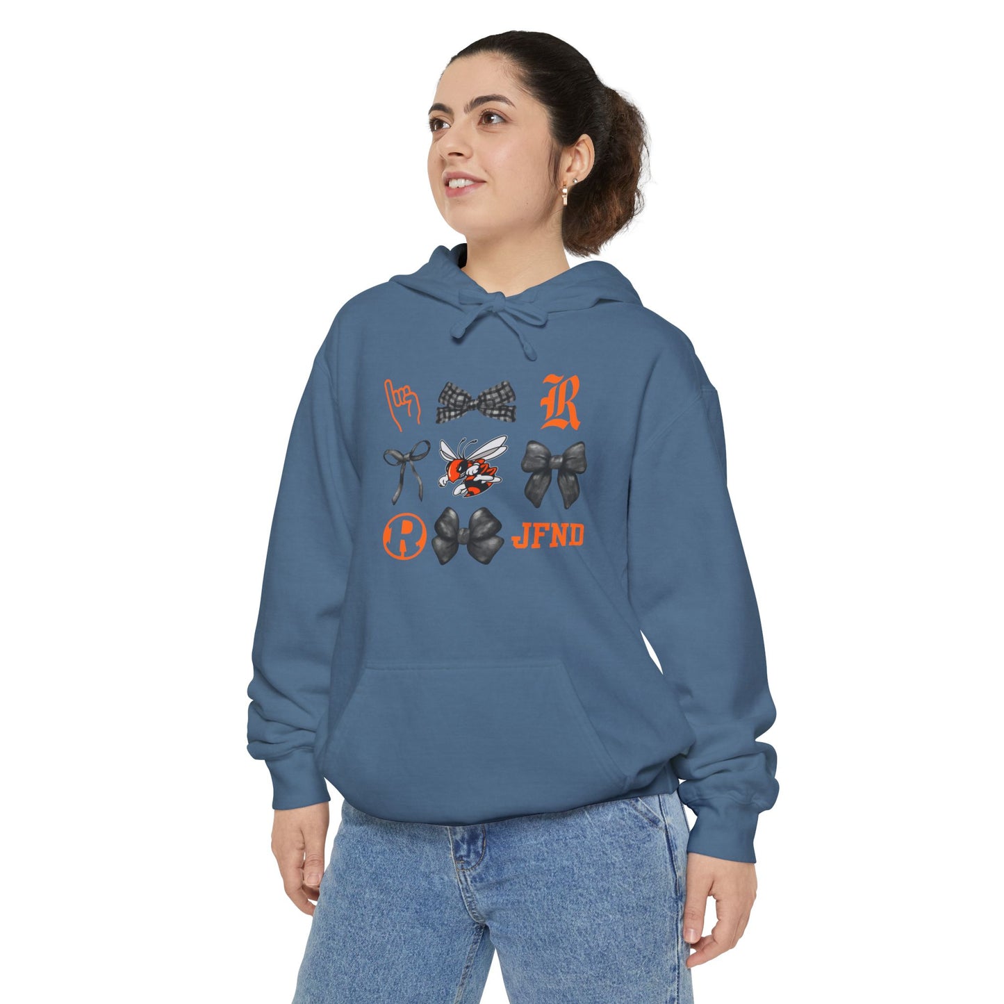 Jackets Faves & Bow Comfort Color Bow Hoodie