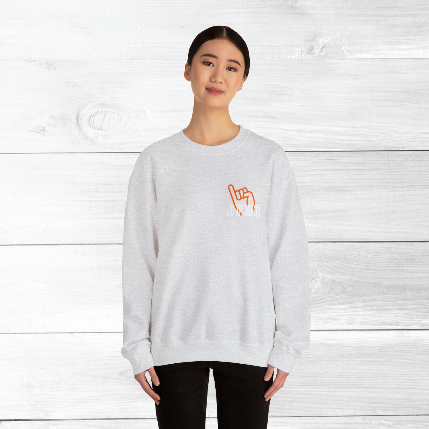JFND front and Yellowjacket back Sweater