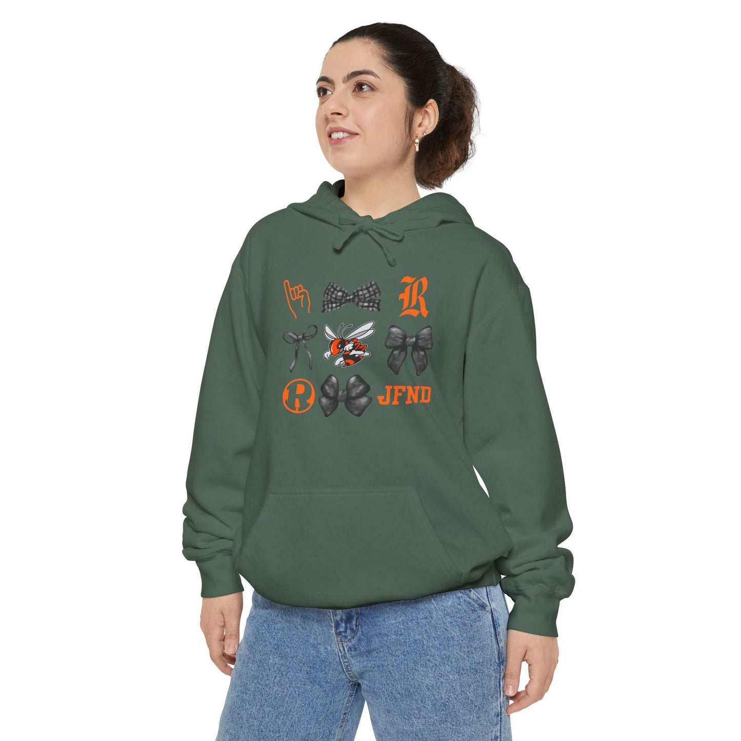 Jackets Faves & Bow Comfort Color Bow Hoodie