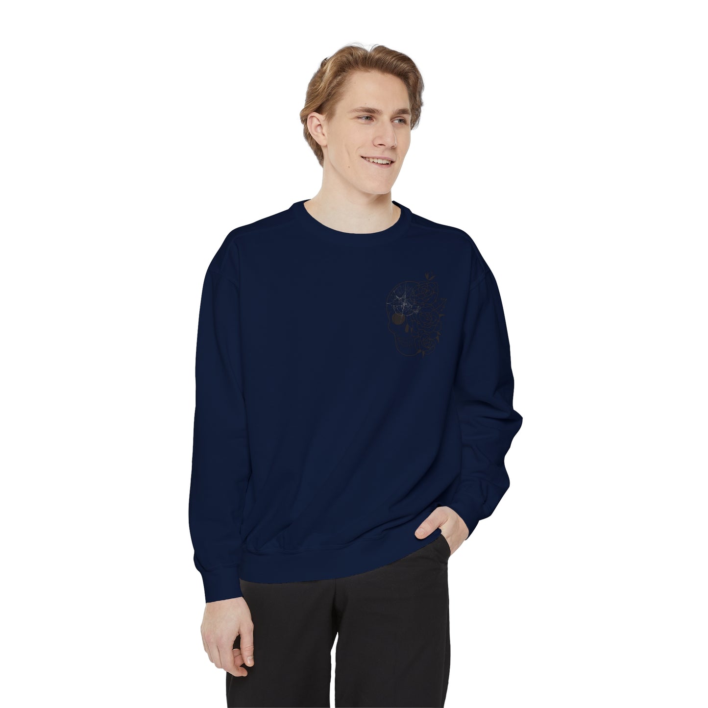 Skull Front, Vastly Overrated Back - Comfort Colors Pullover - Multi Color Options