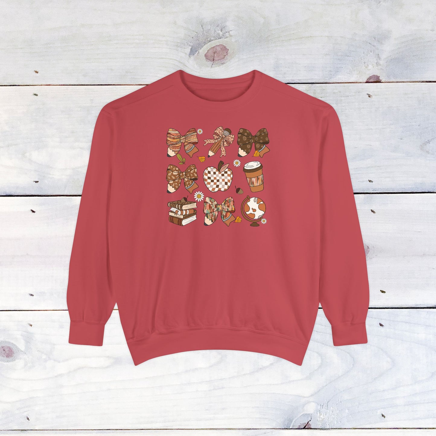 Teacher Fall Grid Comfort Colors Sweater