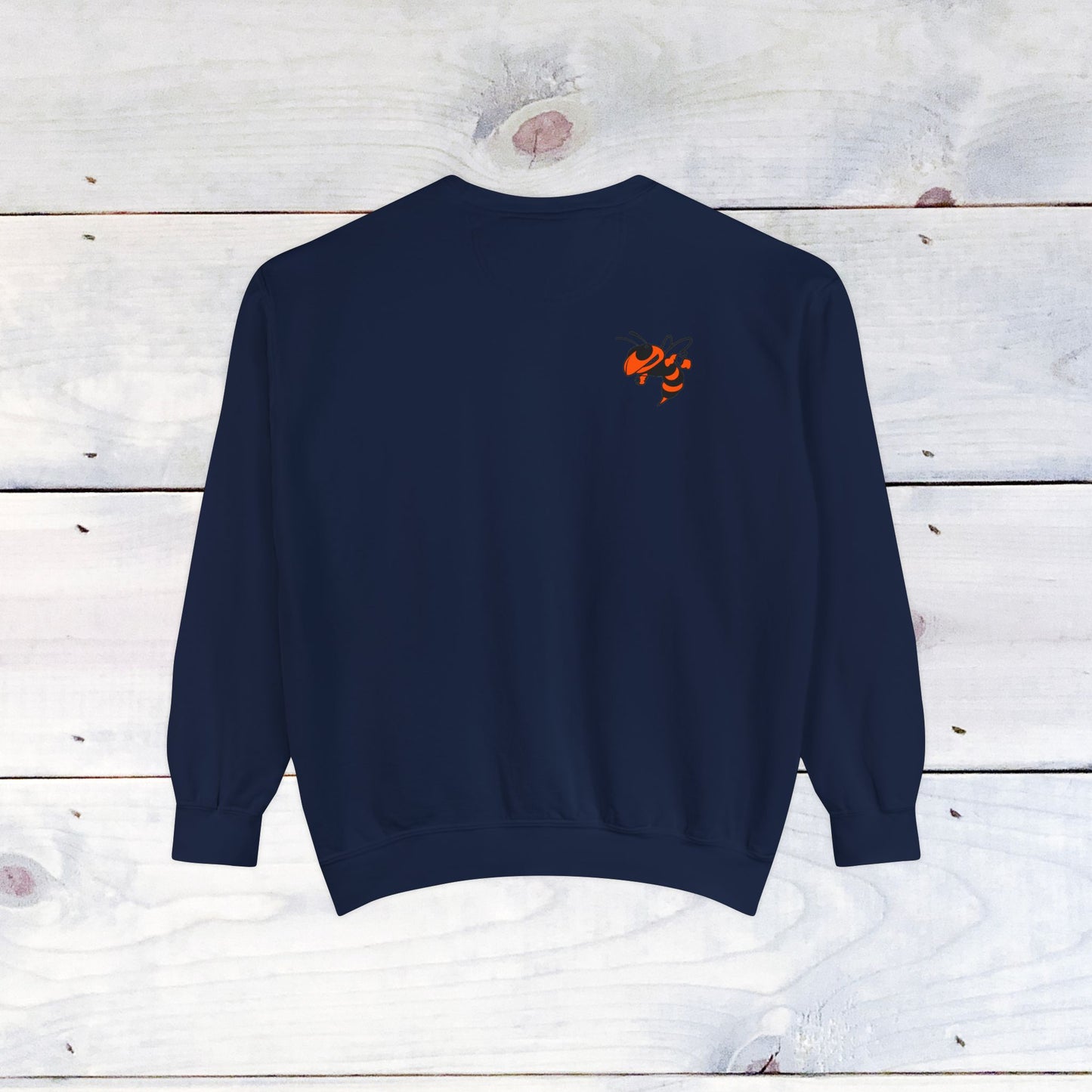 Old School R front, Small Fighting Stinger on back Comfort Colors Sweater
