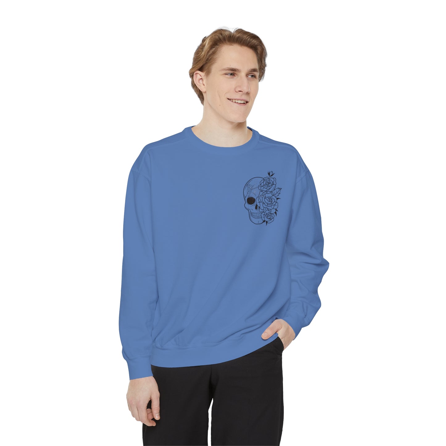 Skull Front, Vastly Overrated Back - Comfort Colors Pullover - Multi Color Options