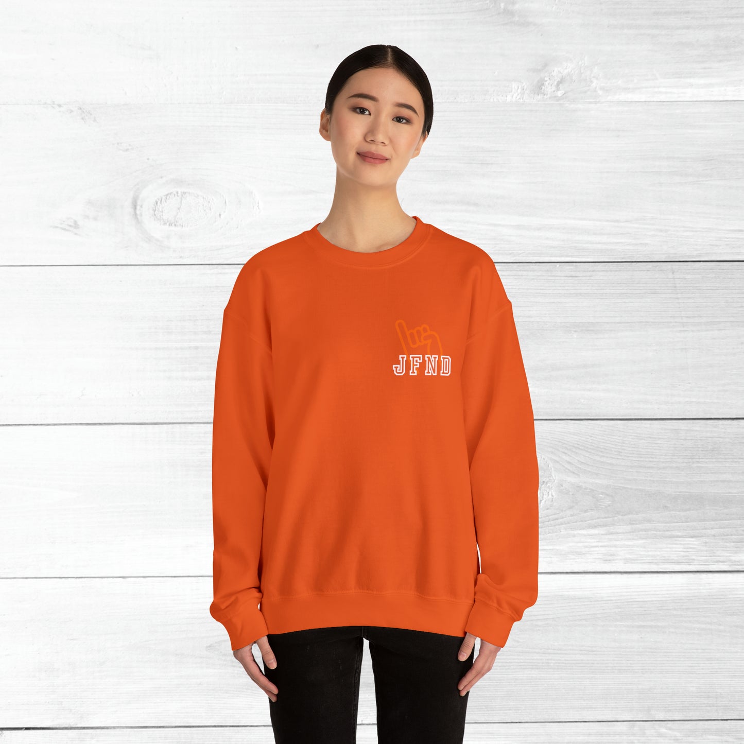 JFND front and Yellowjacket back Sweater