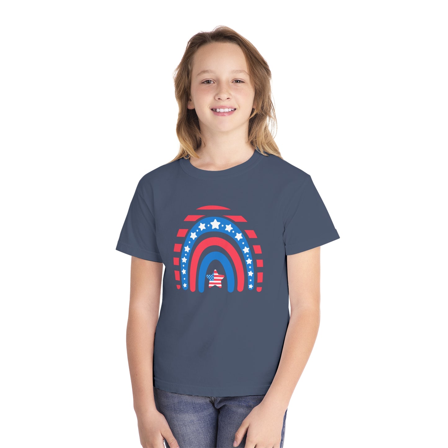 Stars & Stripes Rainbow Comfort Colors Youth Tee