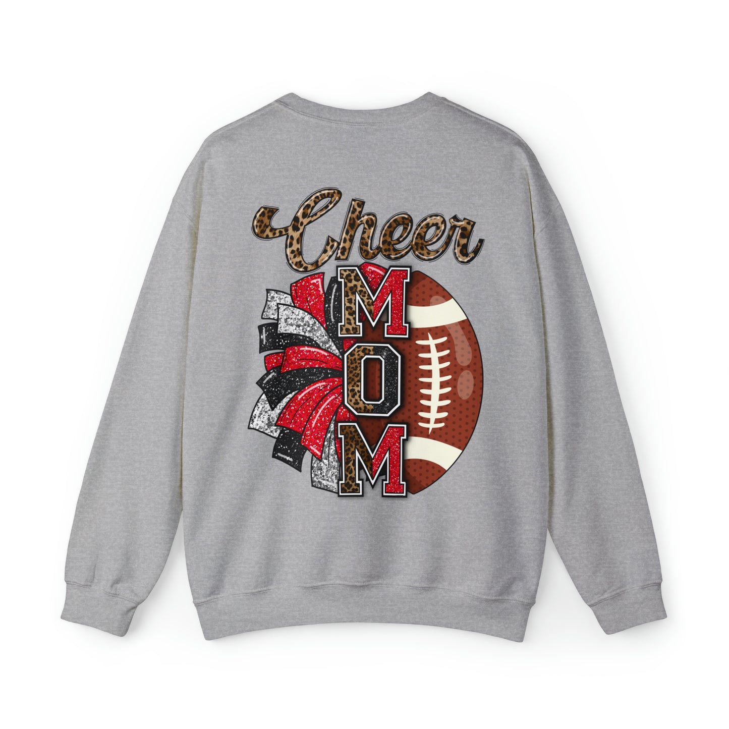 Hawks Heart Front, Glitz Cheer Mom back - Sweater