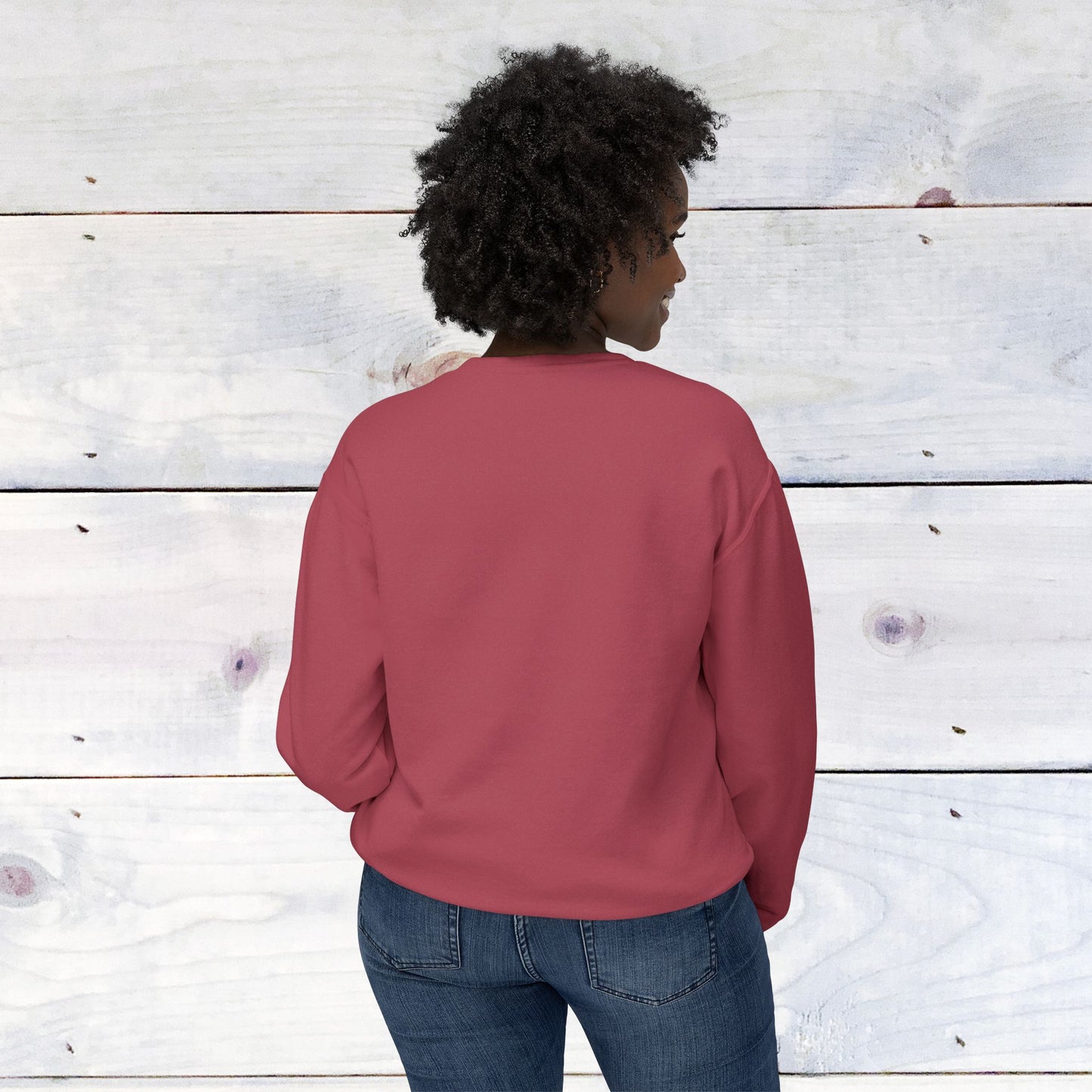Fun Heath Bow Sweater Lower Sleeve "H" on Left - Comfort Colors Sweater