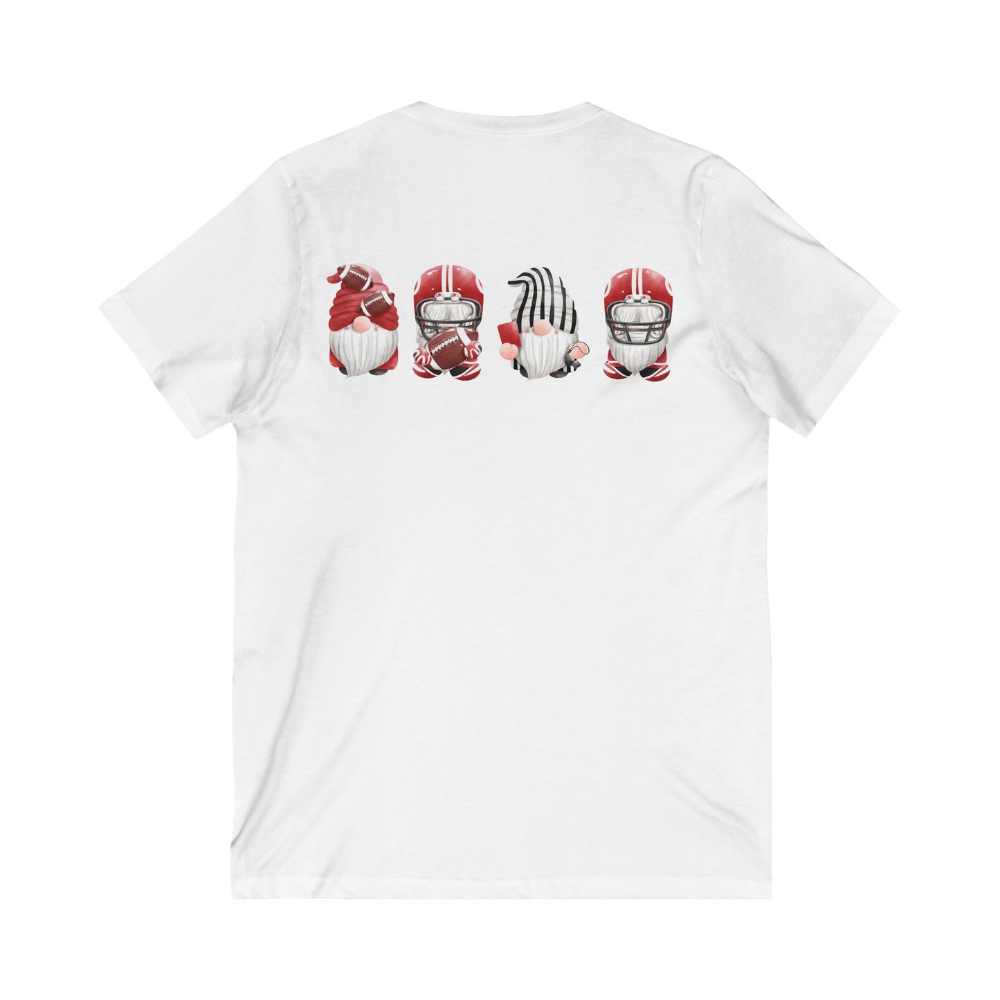 Gnome Red Football V Neck Unisex T-Shirt