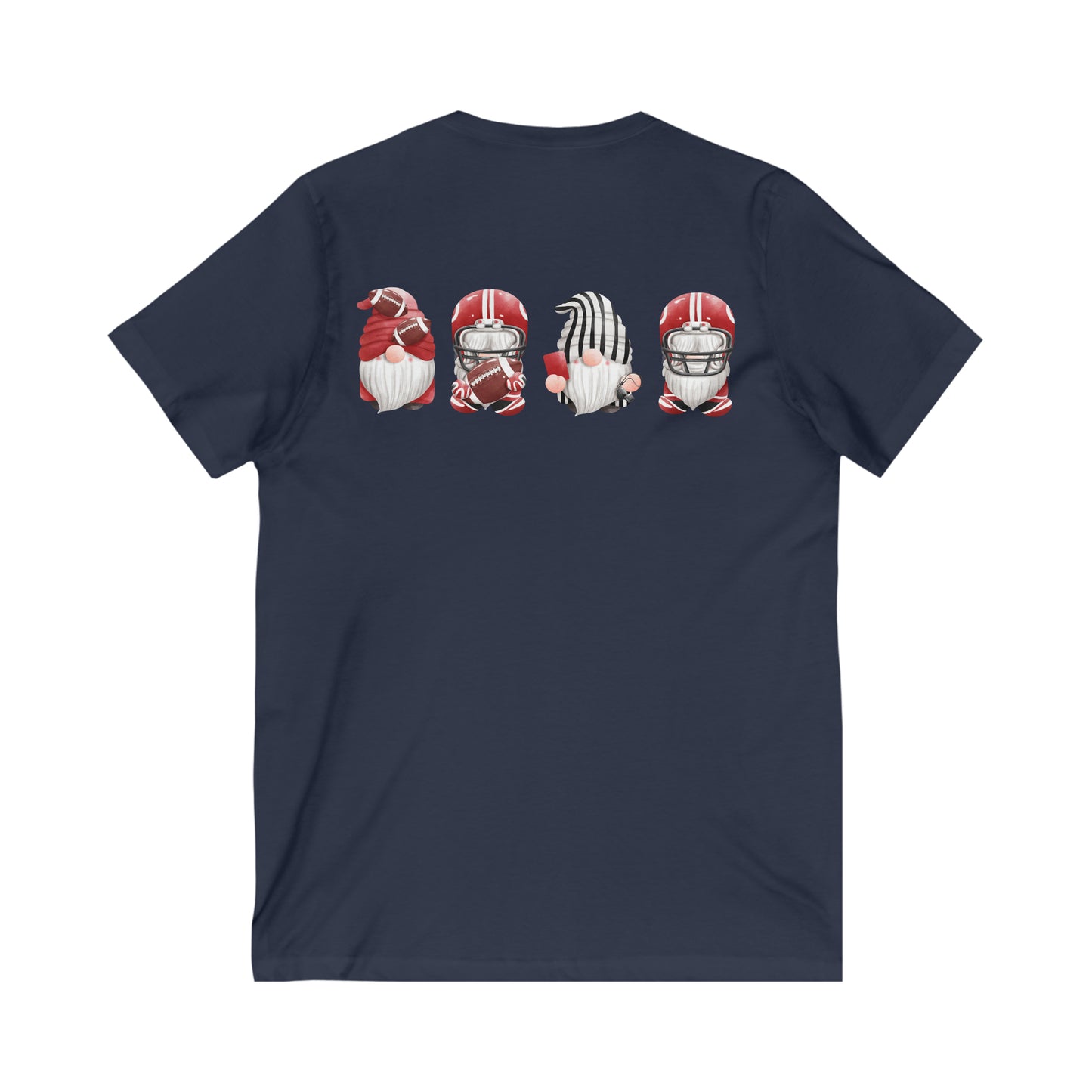 Gnome Red Football V Neck Unisex T-Shirt
