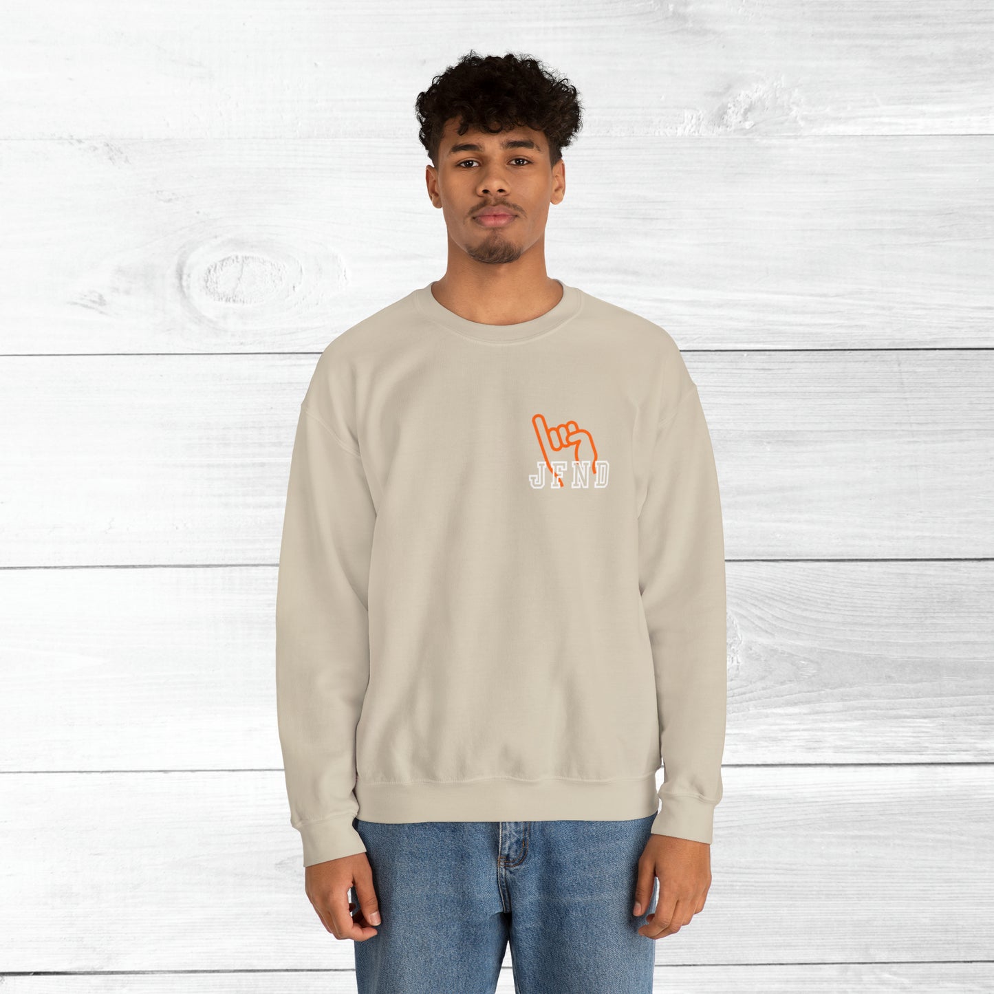 JFND front and Yellowjacket back Sweater