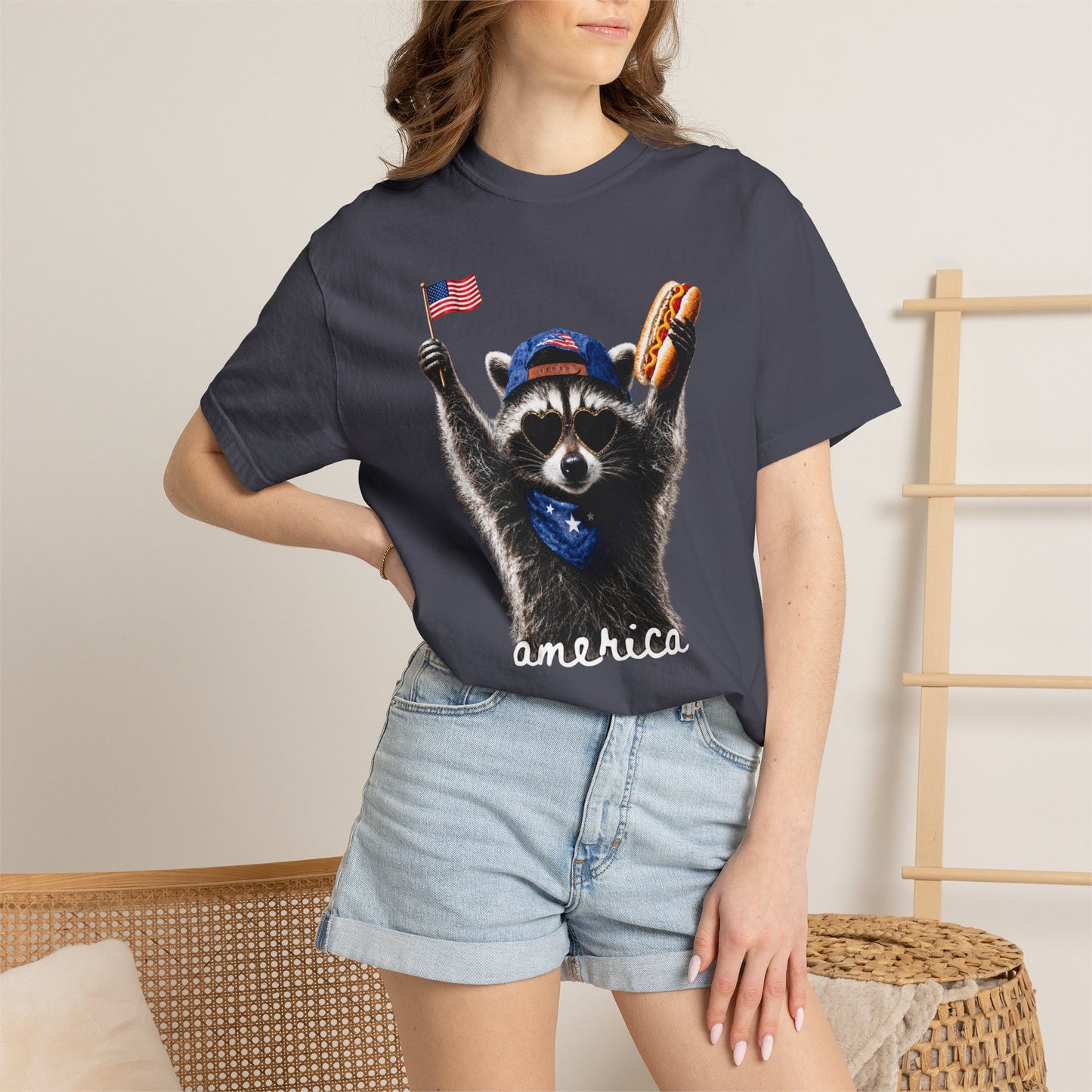 Patriotic Raccoon Comfort Colors  - America
