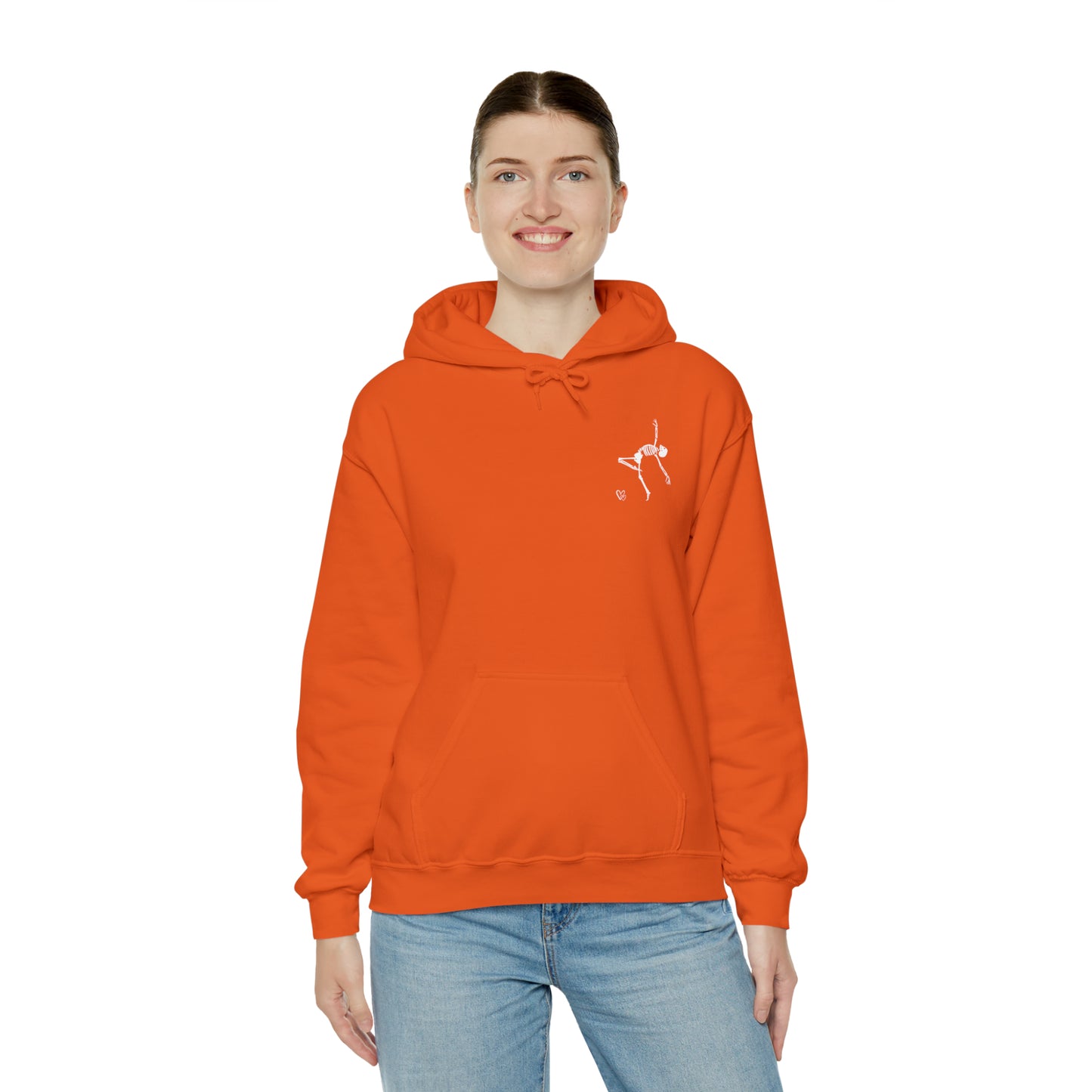Dancing Skeleton Hoodie- Dancing Skeleton Front- Multi -Dancing Skeleton Back, Mutliple Color Options, Unisex Heavy Blend™ Hooded Sweatshirt