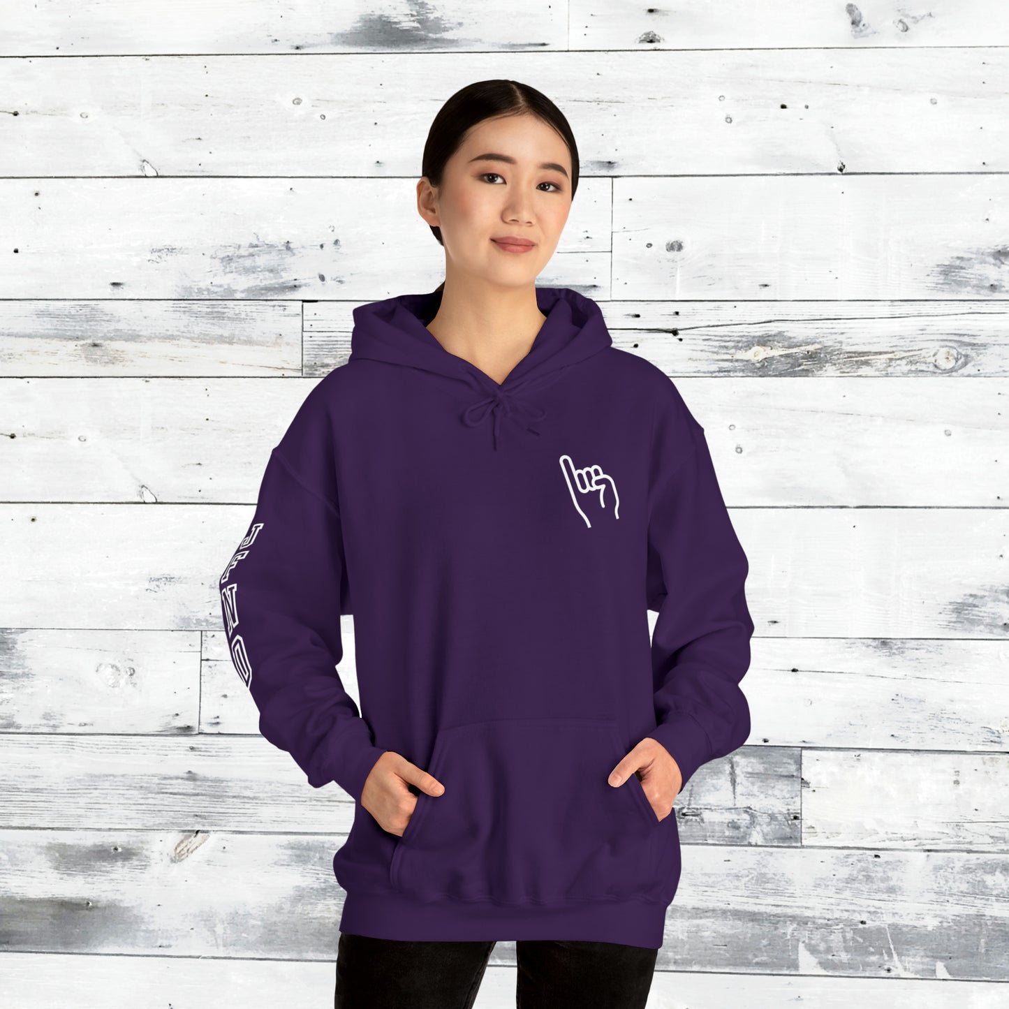 Jackets Stinger Hoodie Front - JFND Sleeve - Old School R back