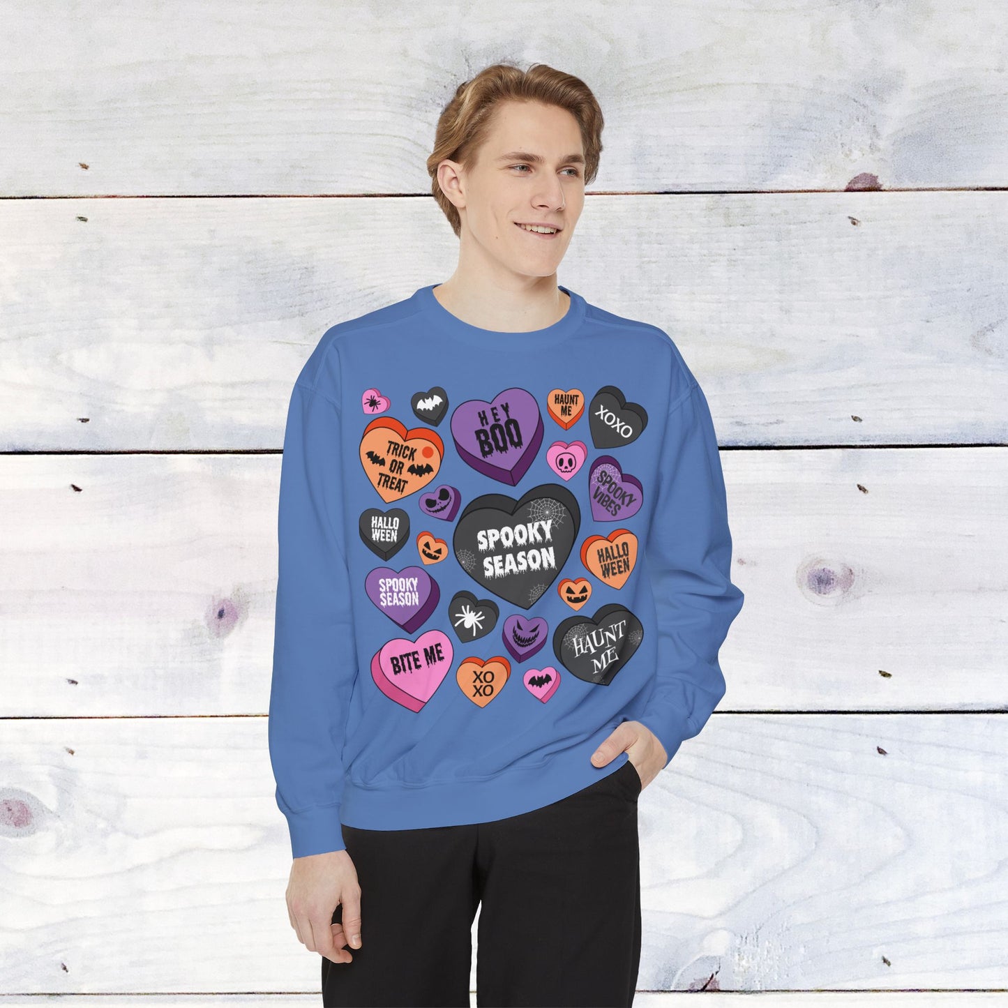 Halloween Conversation Hearts - Comfort Colors Sweater