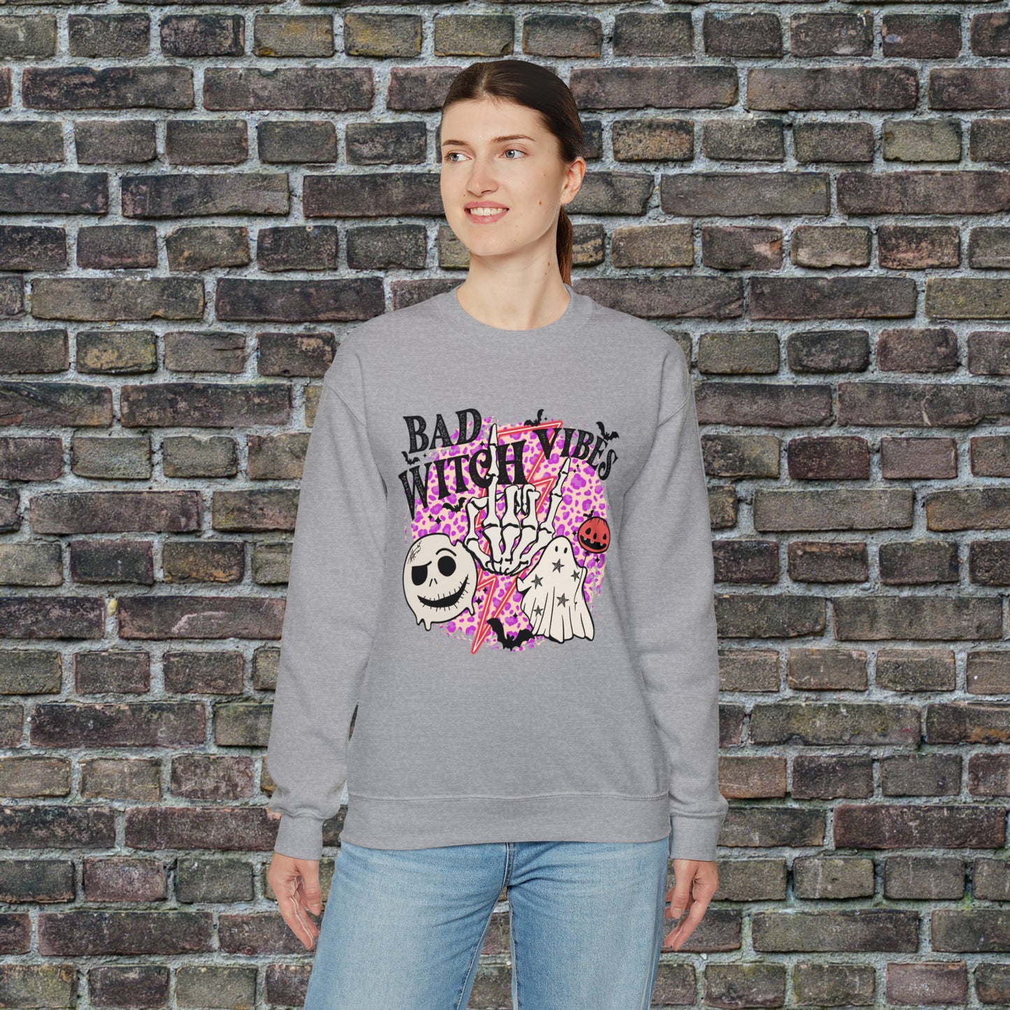 Bad Witch Vibes Front - Unisex Crewneck Sweatshirt