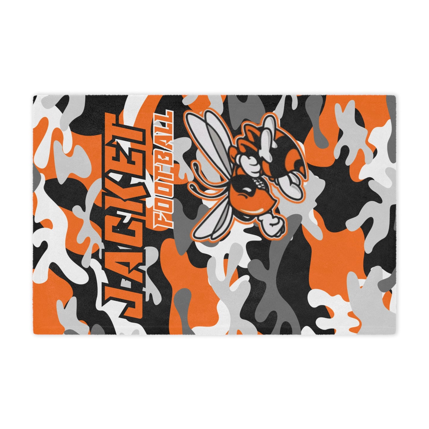 Orange & Black Camo Fighting Jacket Football Blanket