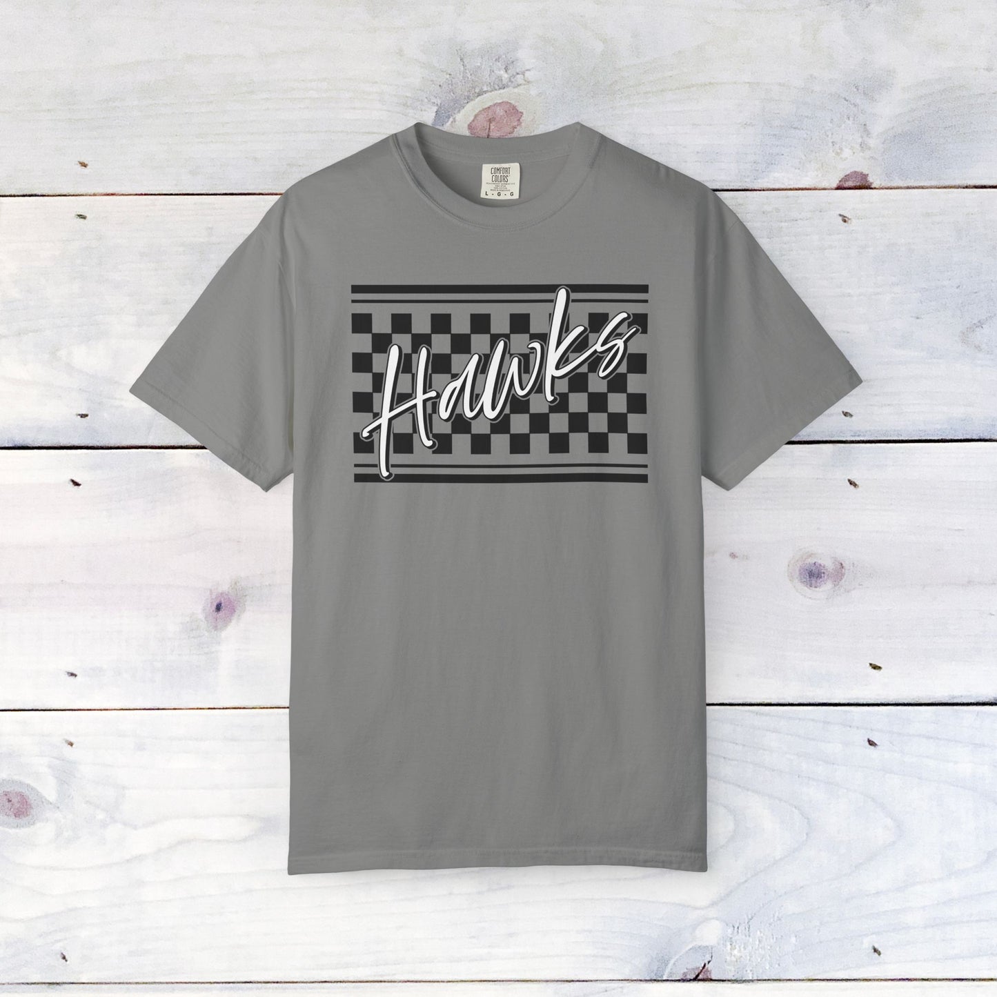 Heath Hawks Checkered Comfort Colors Unisex Tee