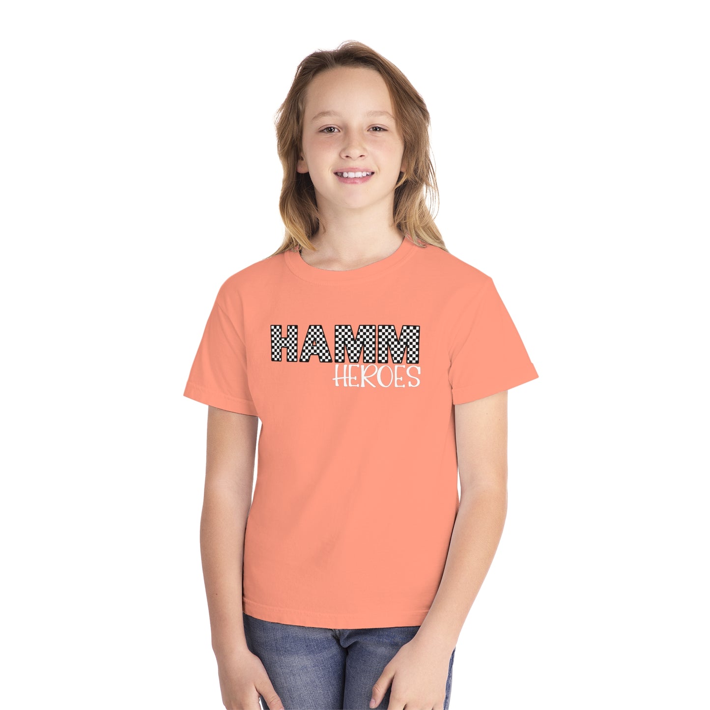 HAMM Checkered Youth Comfort Colors T . White Text