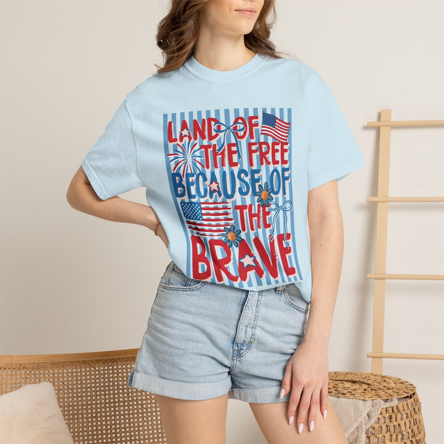 "Land of the Free Because of the Brave"  Comfort Colors Unisex Shirt