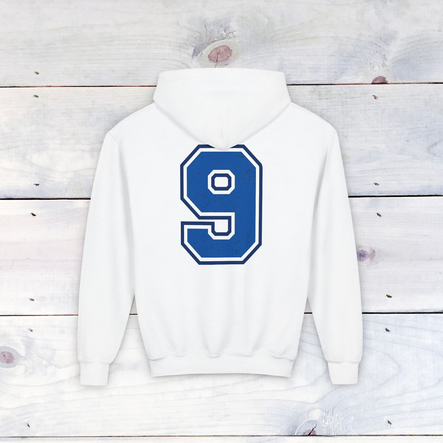 Custom Stallions #9 Youth Heavy Blend Hooded Sweatshirt