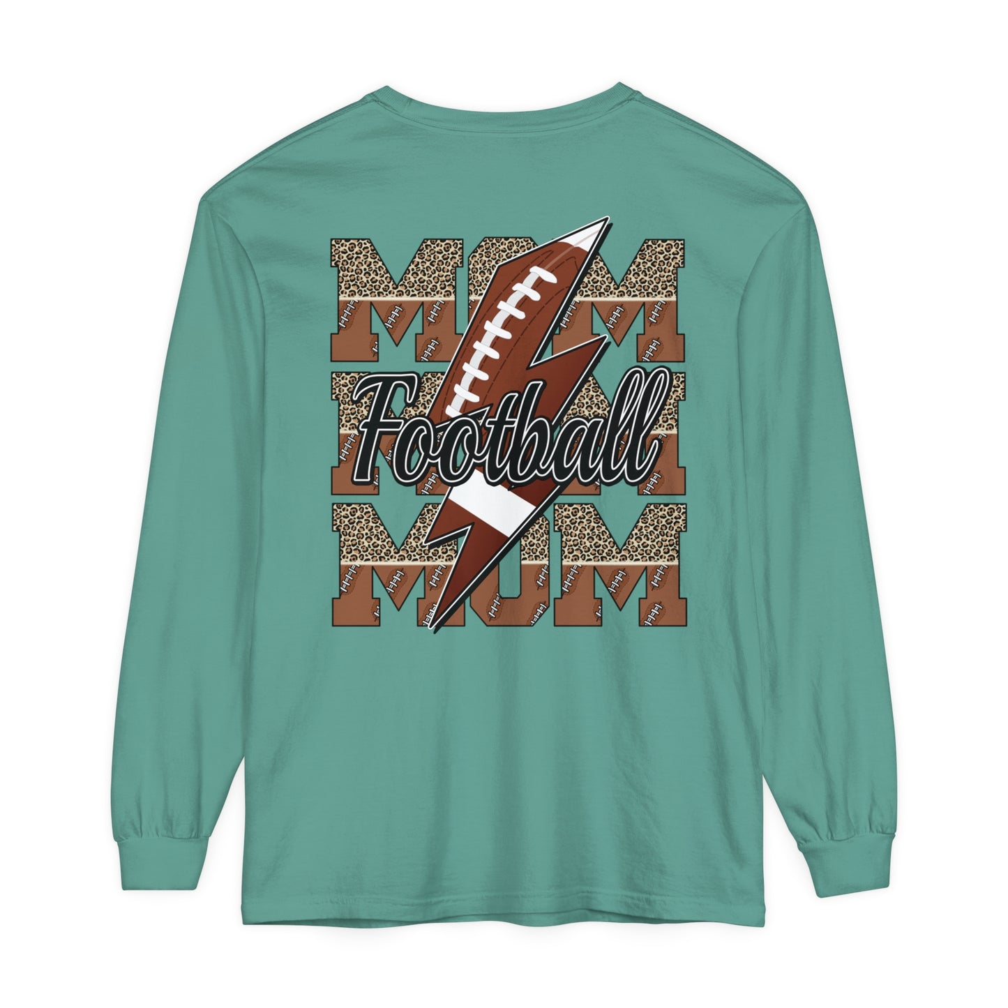 Football Mom Long Sleeve Comfort Colors T Shirt