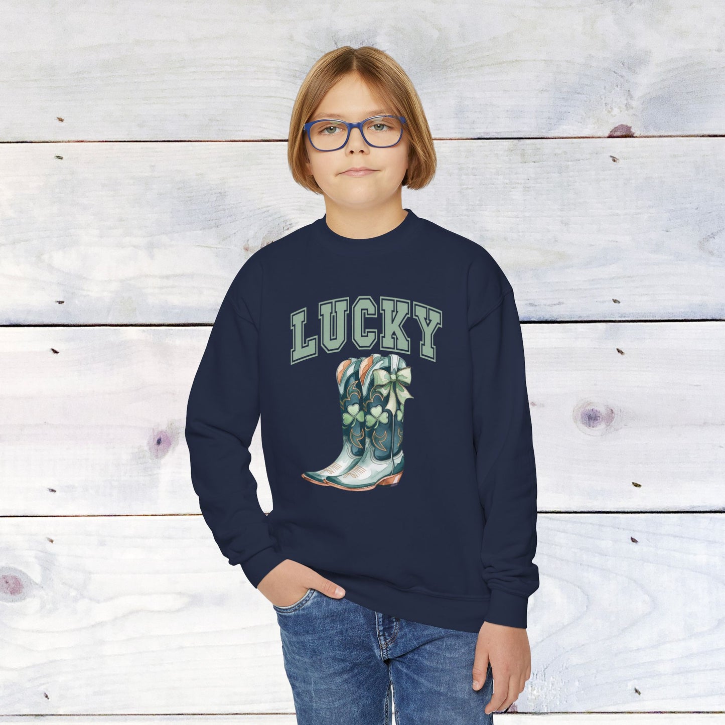 Lucky Boots Youth Crewneck Sweatshirt