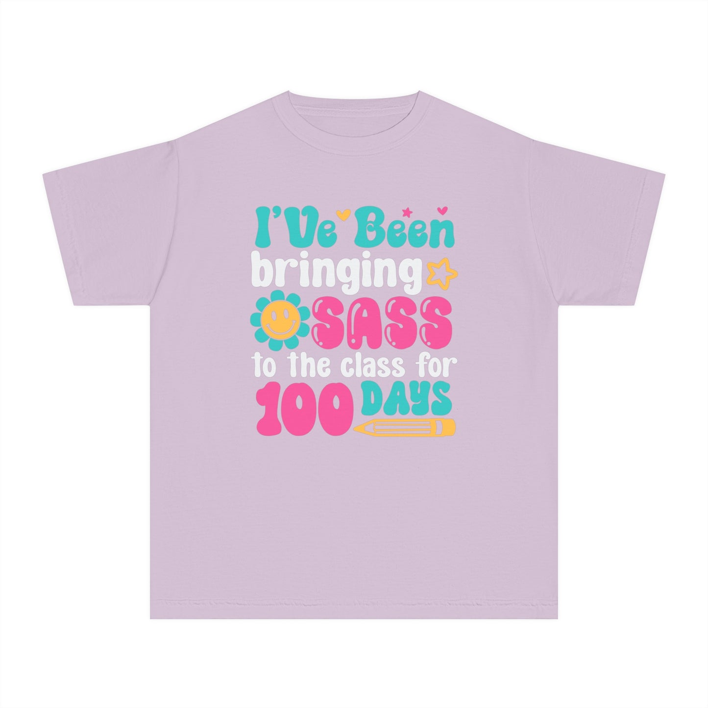 Youth Bringing the Sass 100 days of Class Comfort Colors Tee