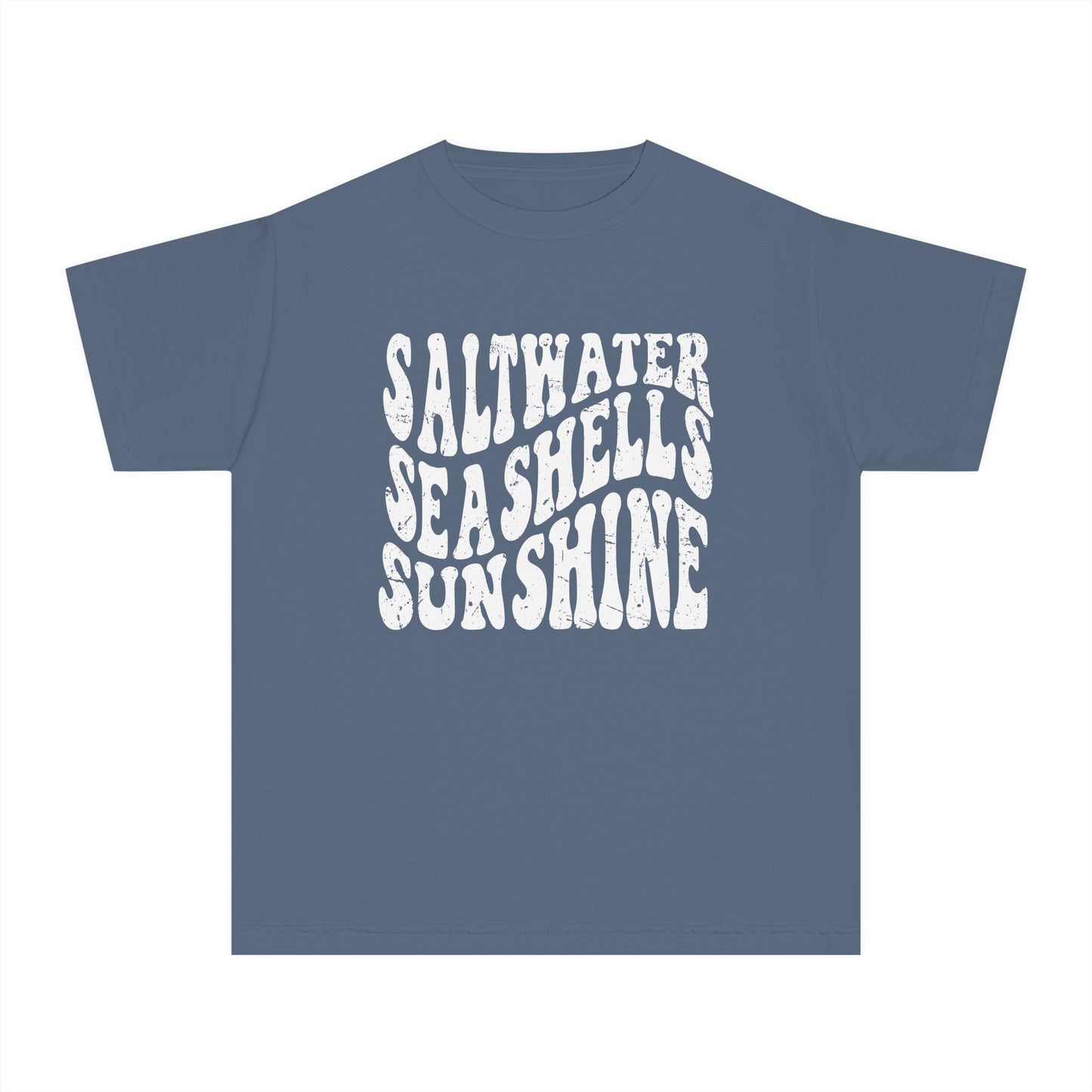 Youth Saltwater, Seashells, Sunshine Comfort Colors Youth Tee
